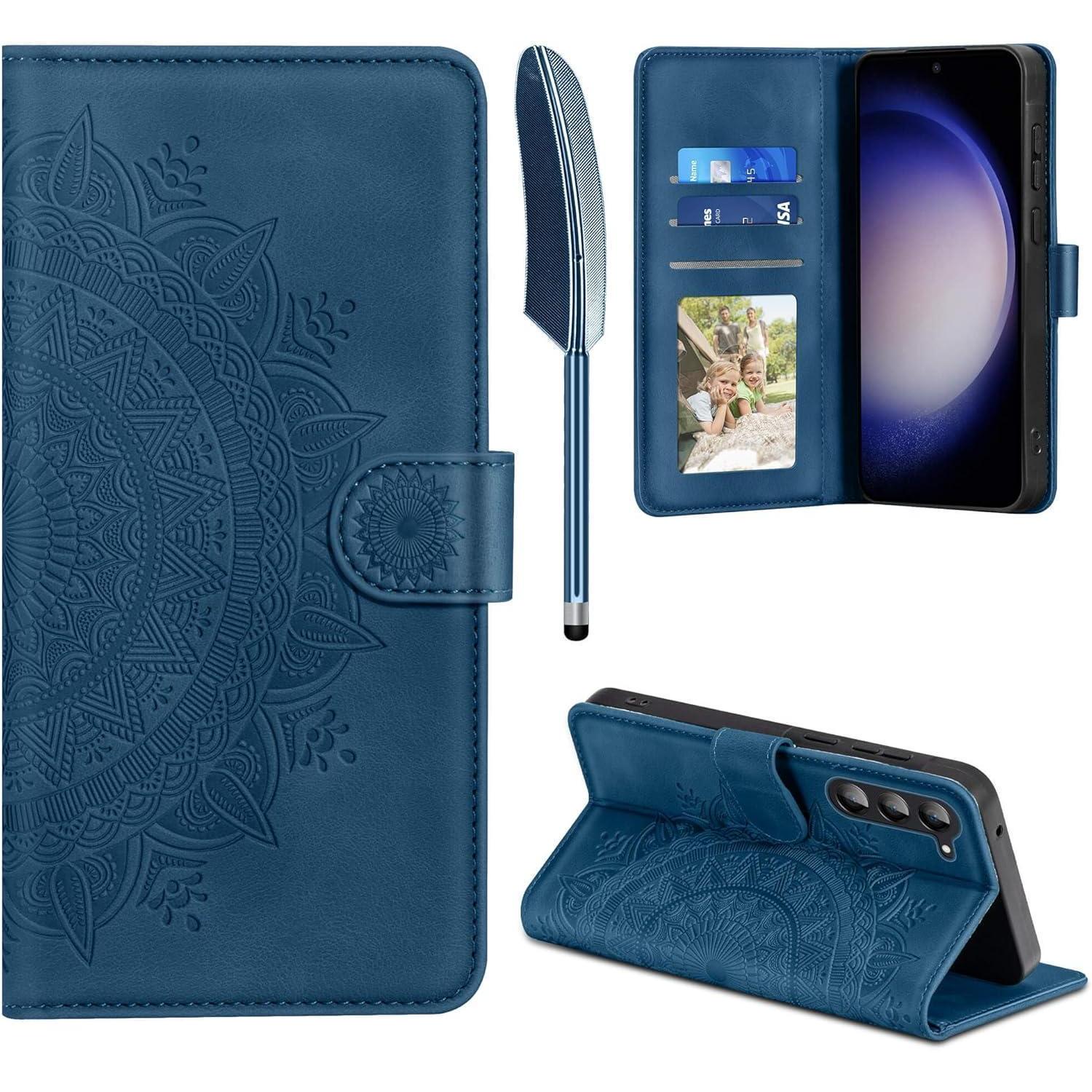 Handyhülle Galaxy S23 Pu Klapphülle Samsung Galaxy S23 Dunkelblau