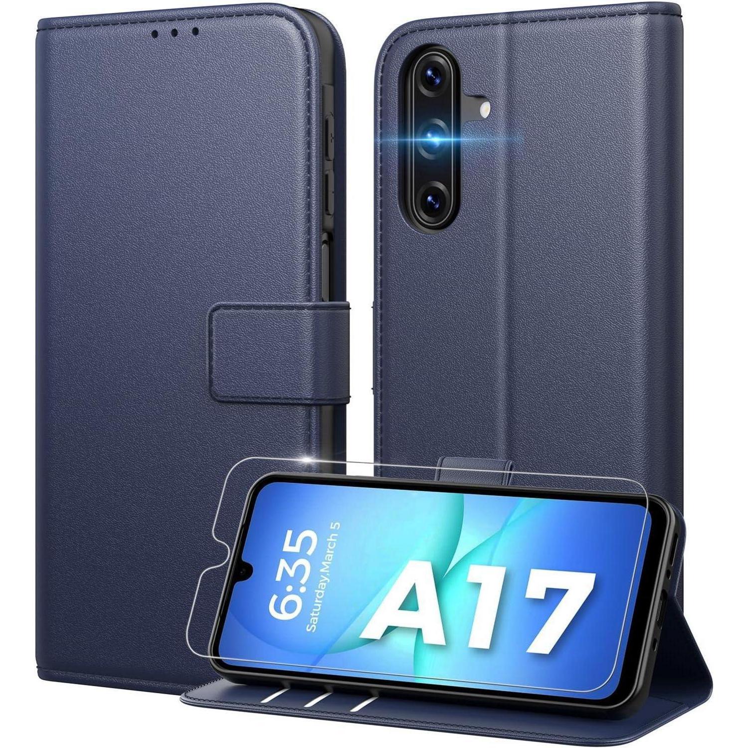 Handyhülle Galaxy A17 Samsung Galaxy A17 Blau Mit Geh&xe4rtetem Glas