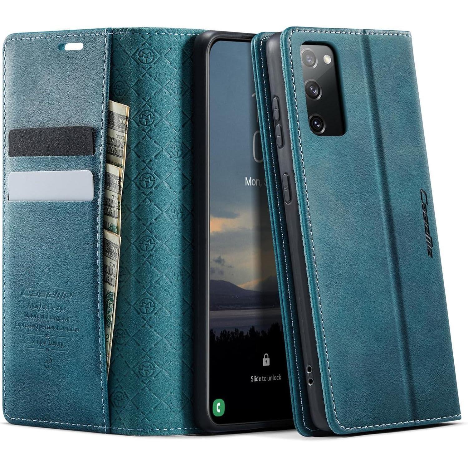 Handyhülle Samsung Galaxy S20 Fe Klapphülle Luxury Blaugrün Mit Rfid