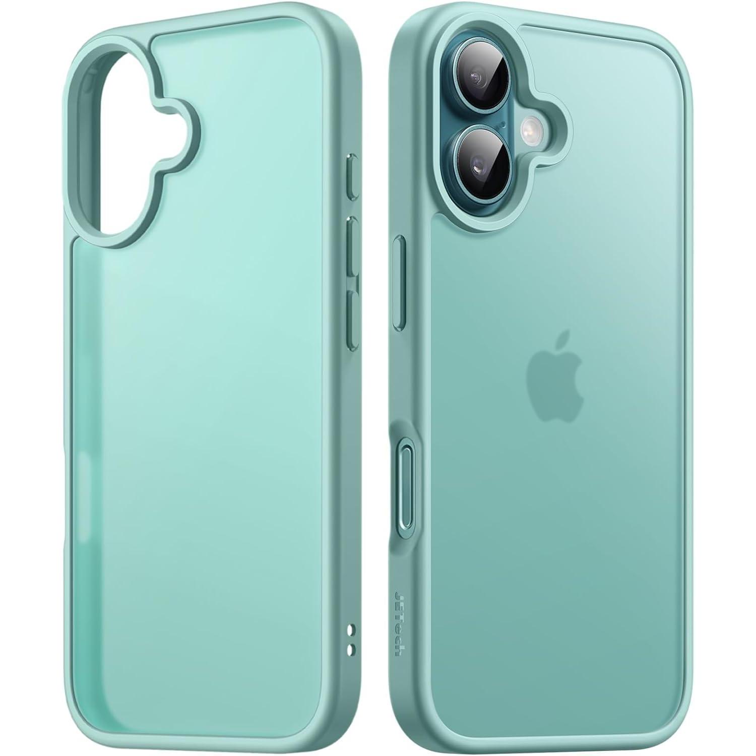 Handyhülle Iphone 16 6 1 Zoll Matt Transluzent Blaugrün Rückseite