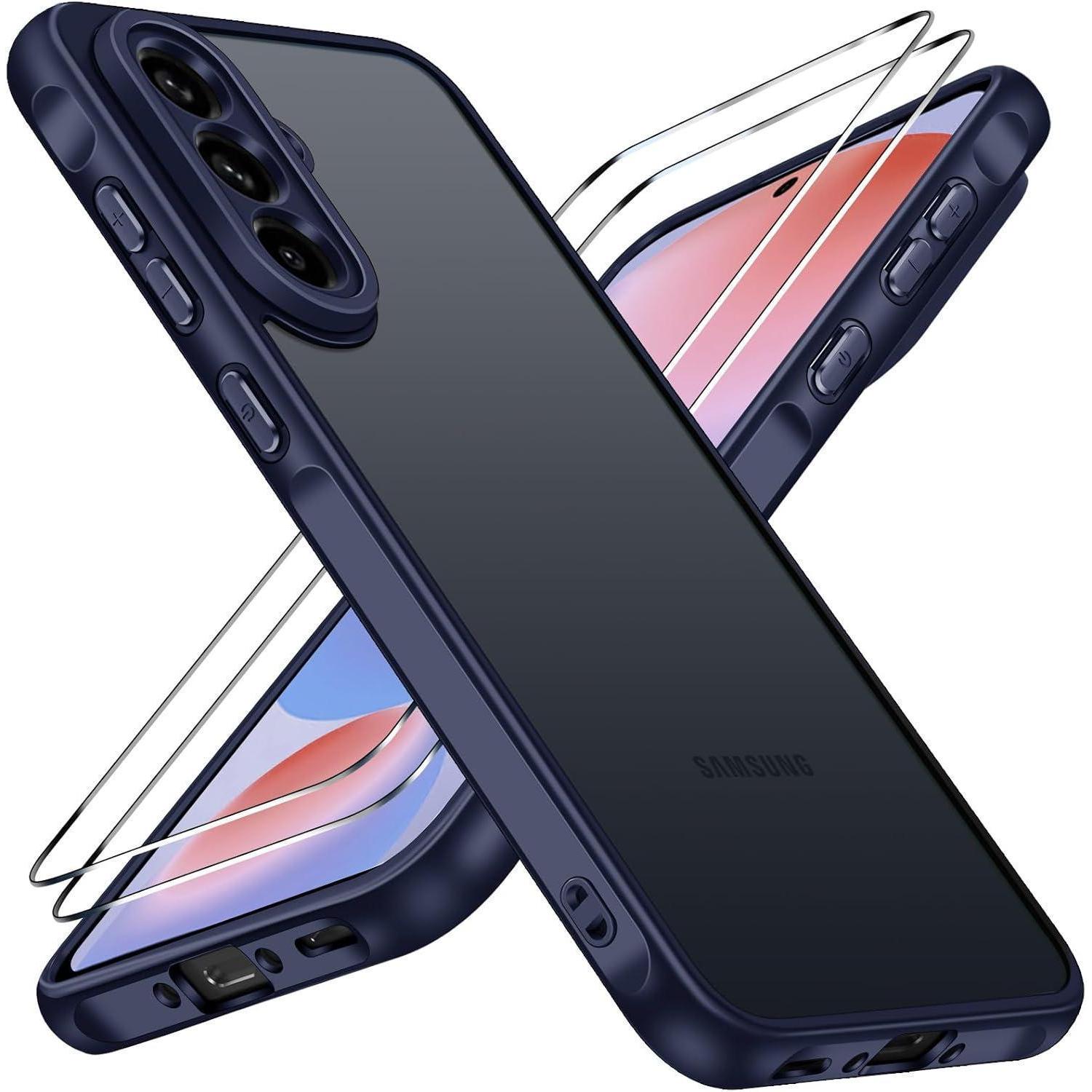 Hülle A56 5g Schutzglas 2er Stoßfest Samsung Galaxy A56 5g Blau