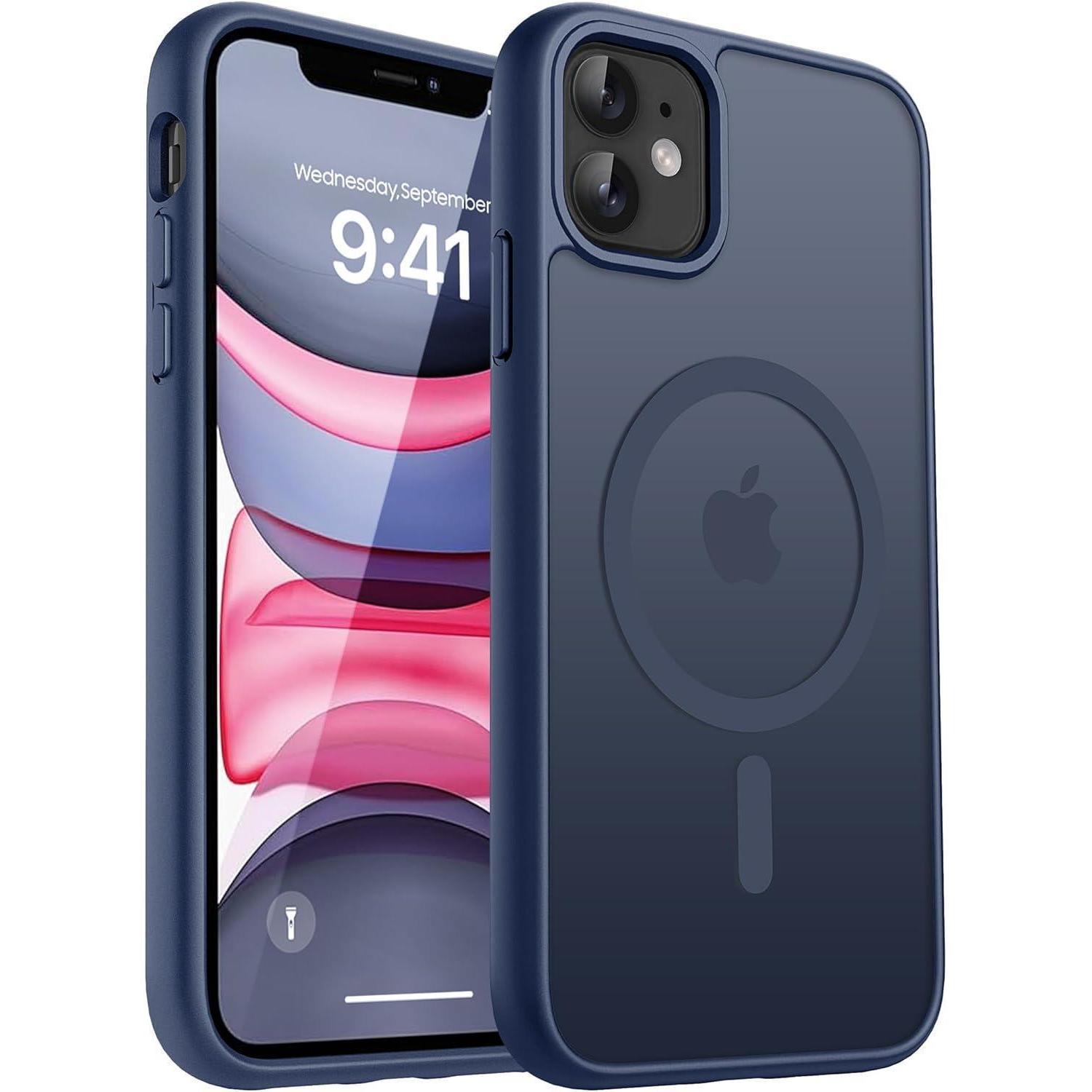 Hülle Iphone 11 Kameraschutz Magsafe Stoßfest Iphone 11 Dunkel Blau