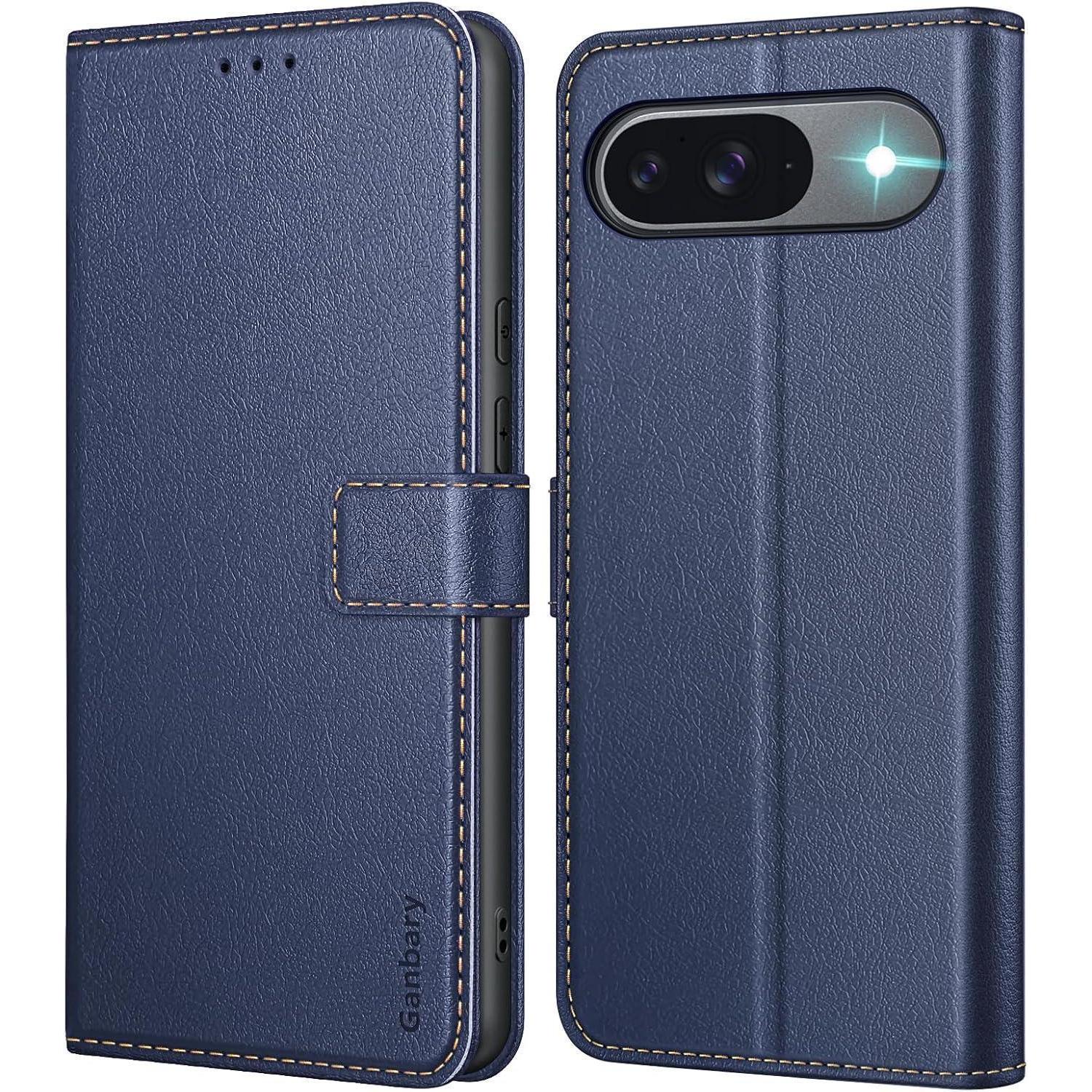 Leder Handyhülle Für Google Pixel 9 Pro 5g, Blau