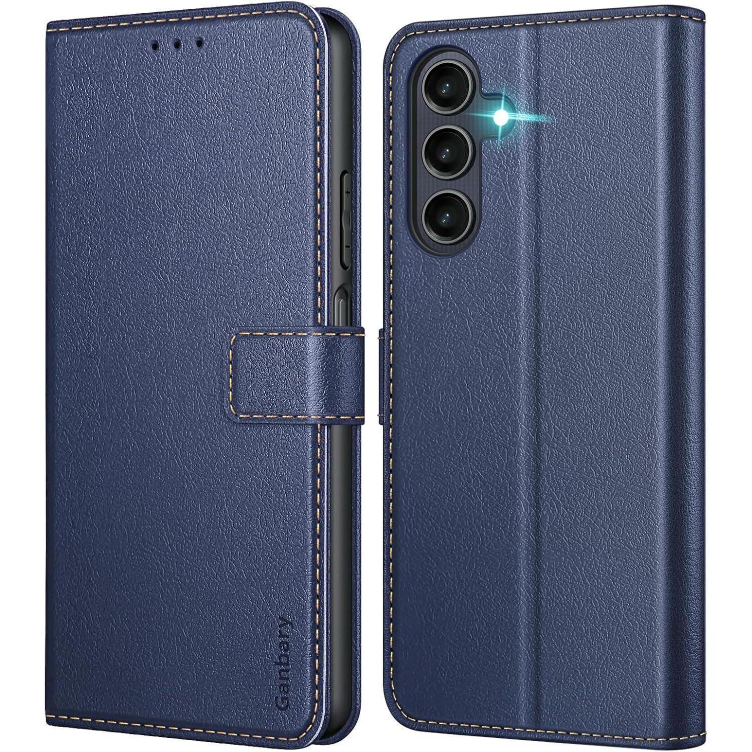 Handyhülle Samsung Galaxy A25 5g Leder Schutzhülle Blau Magnet Standfunktion