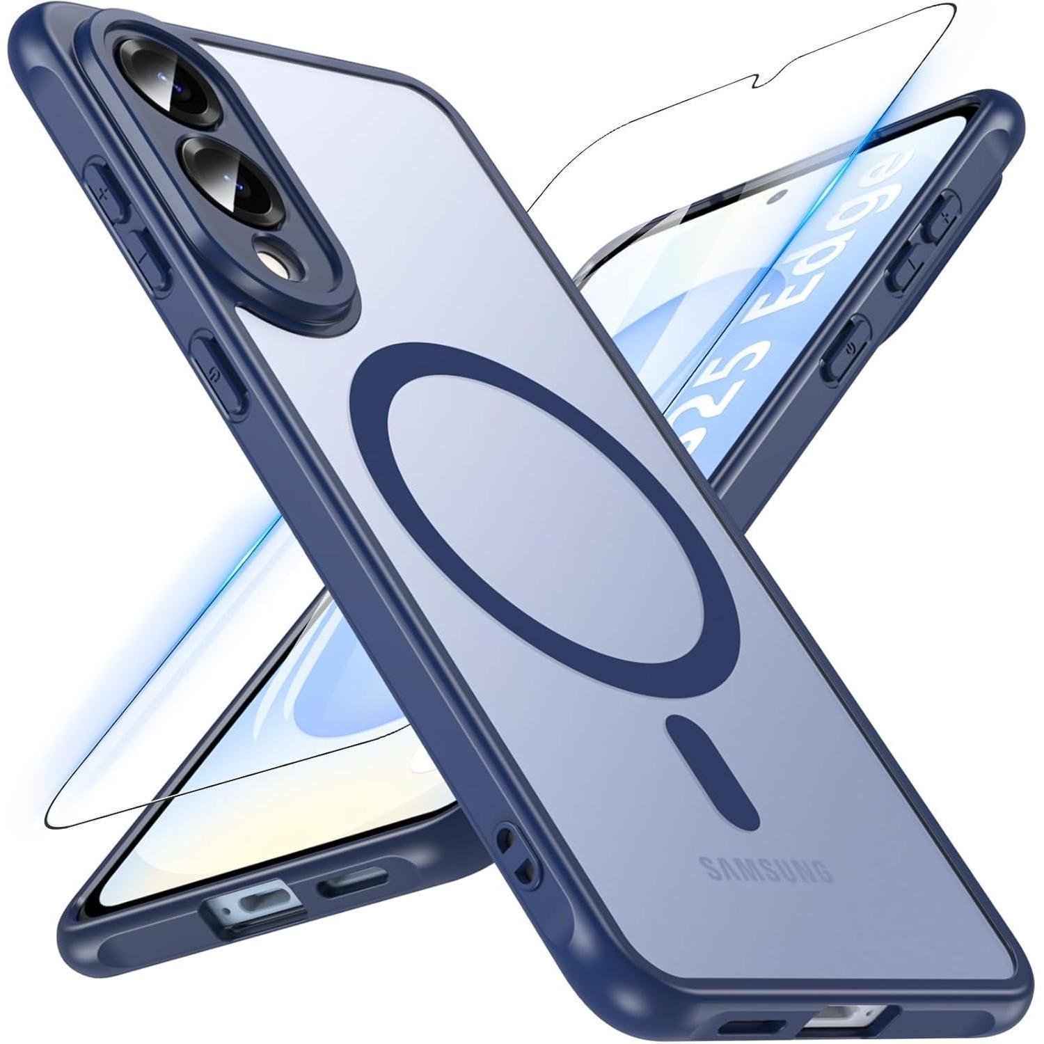 Schutzhülle Magnetisch Magsafe Stoßfest Galaxy S25 Edge S25 Edge-blau