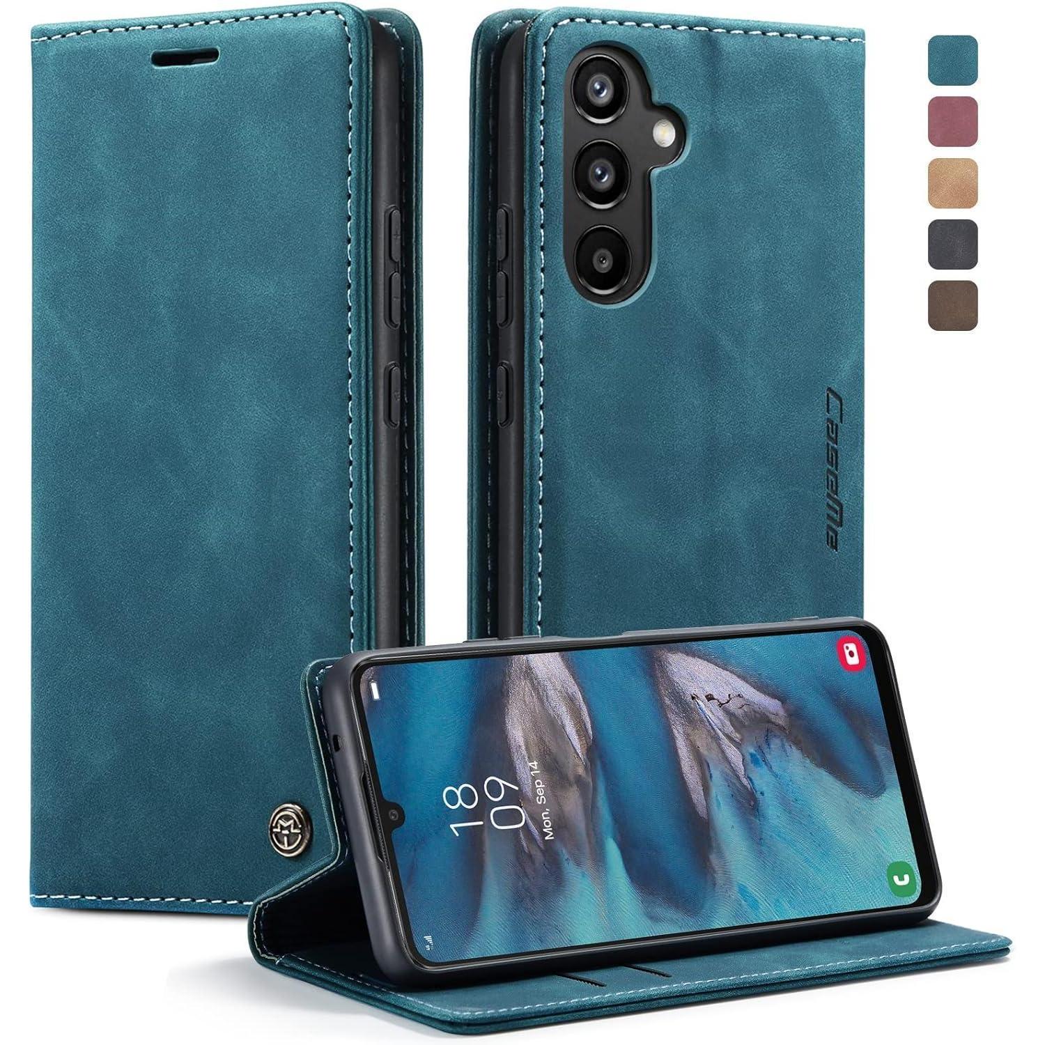 Kzb Samsung Galaxy A34 5g Handyhülle Leder Flip Case Blaugrün
