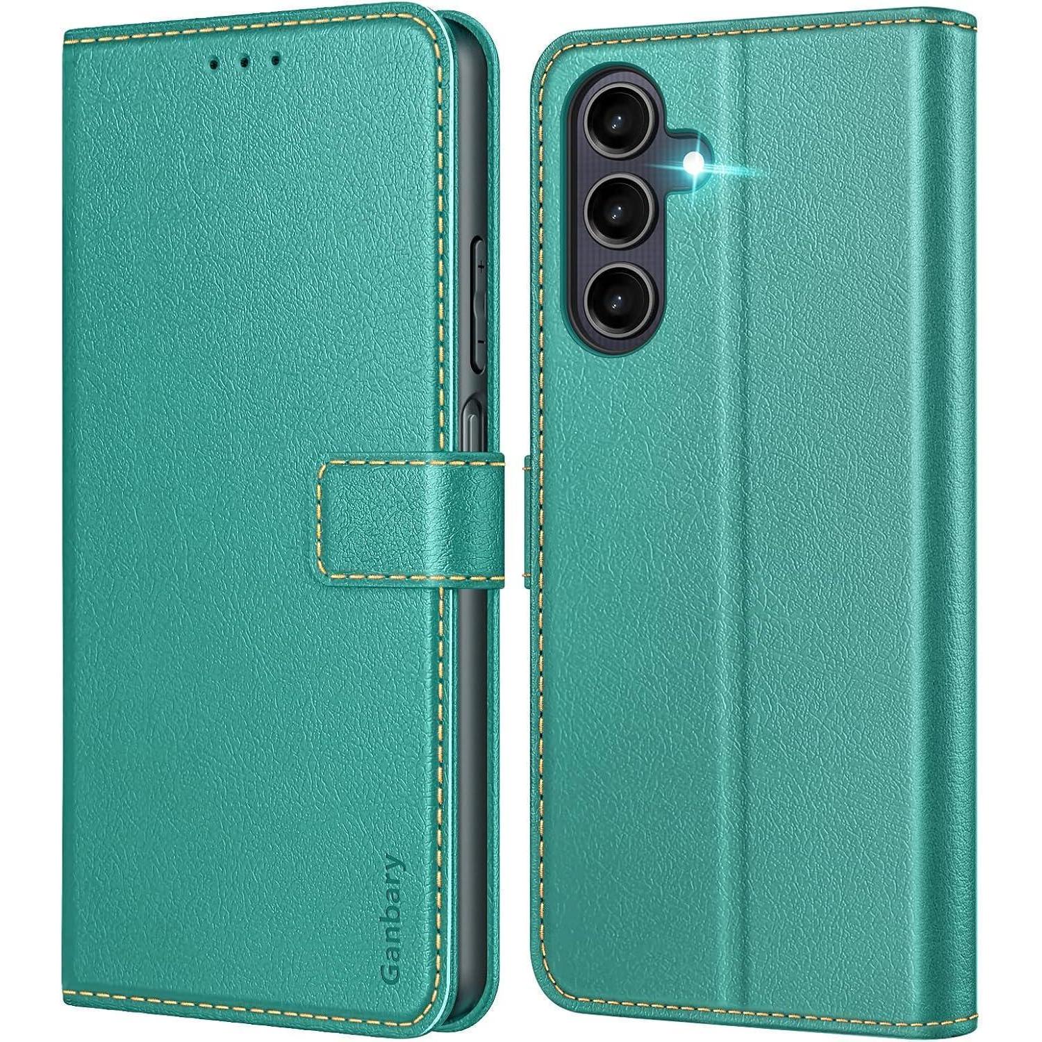 Handyhülle Samsung Galaxy A25 5g Leder Klapphülle Blaugrün