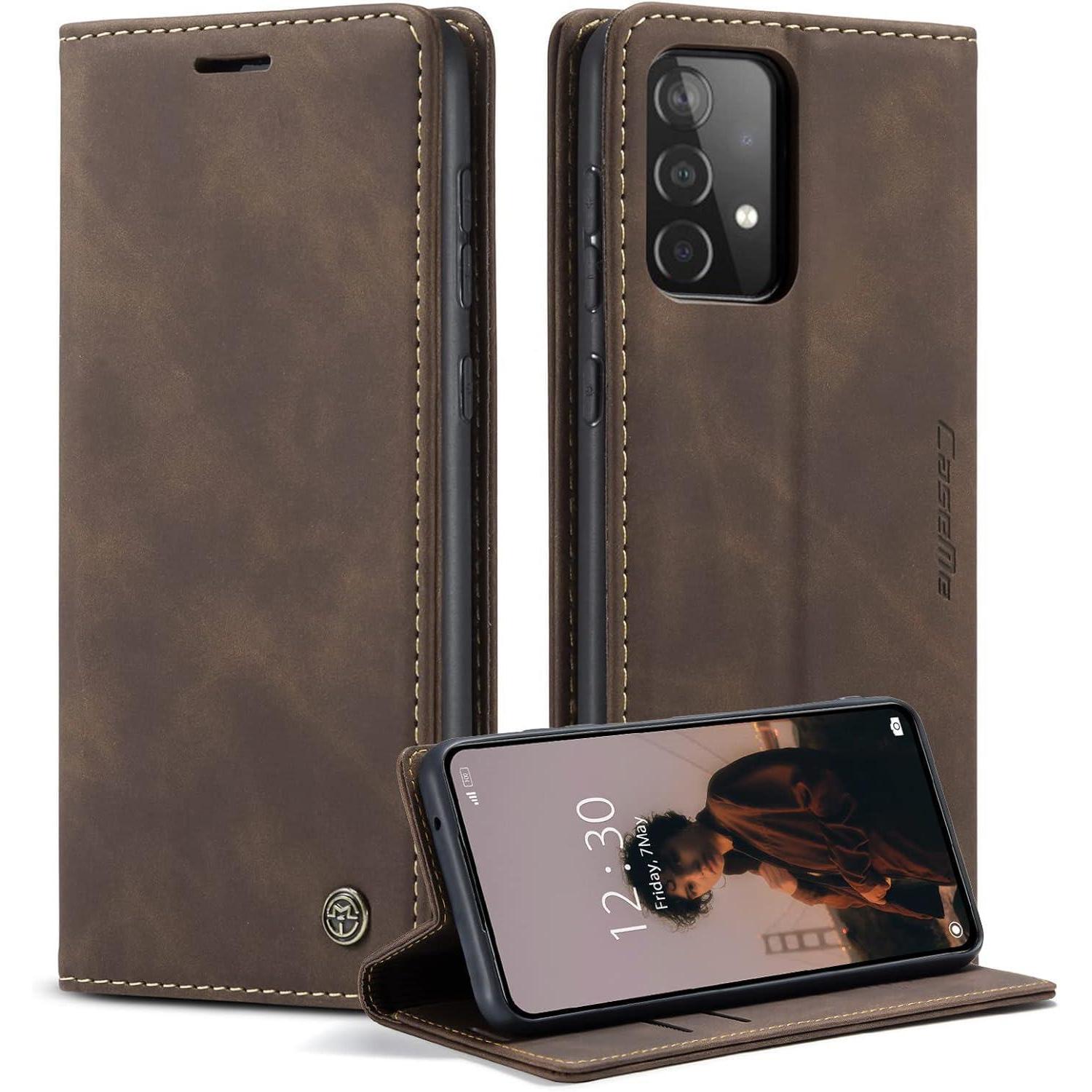 Caseme Samsung Galaxy A52s 5g/a52 4g/5g Hülle Leder Magnet Tasche Kaffee