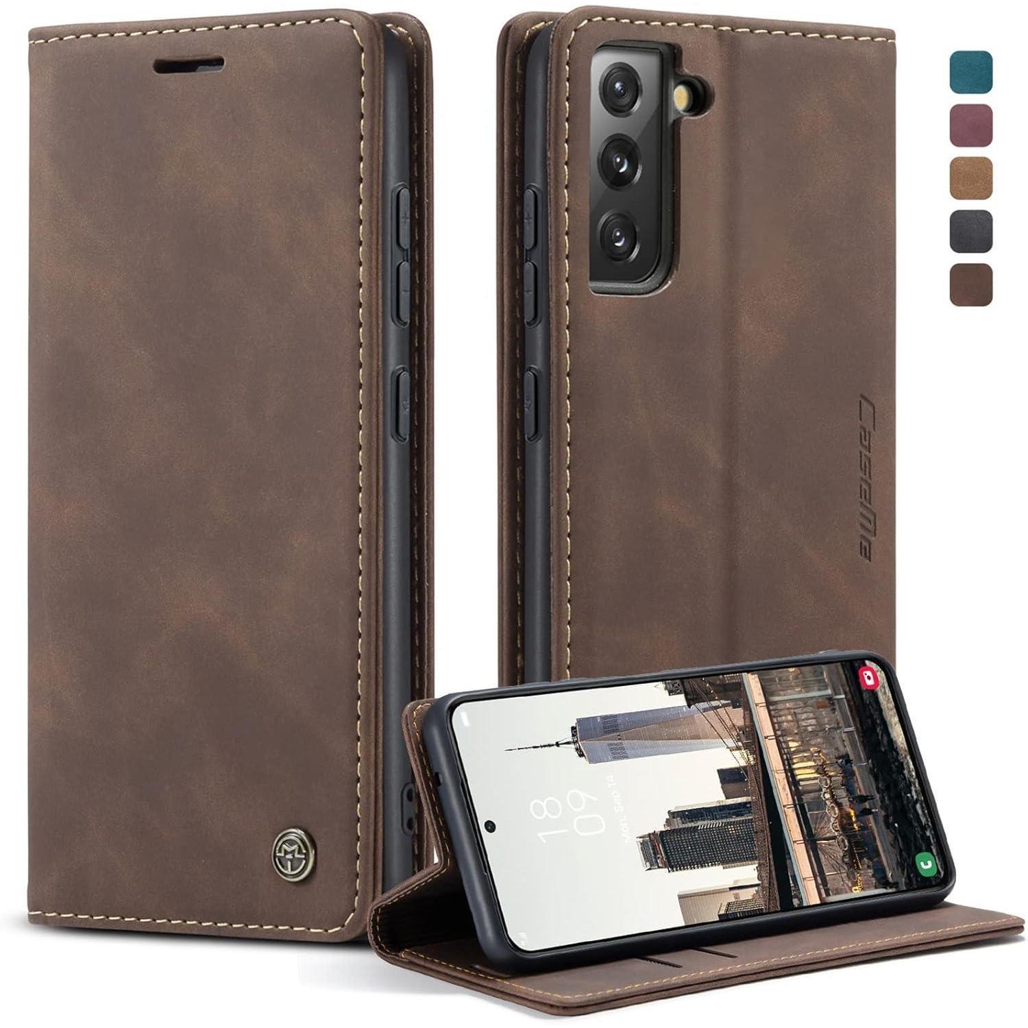 Caseme Samsung Galaxy S22 5g Handyhülle Leder Flip Case Kartenfach Standfunktion