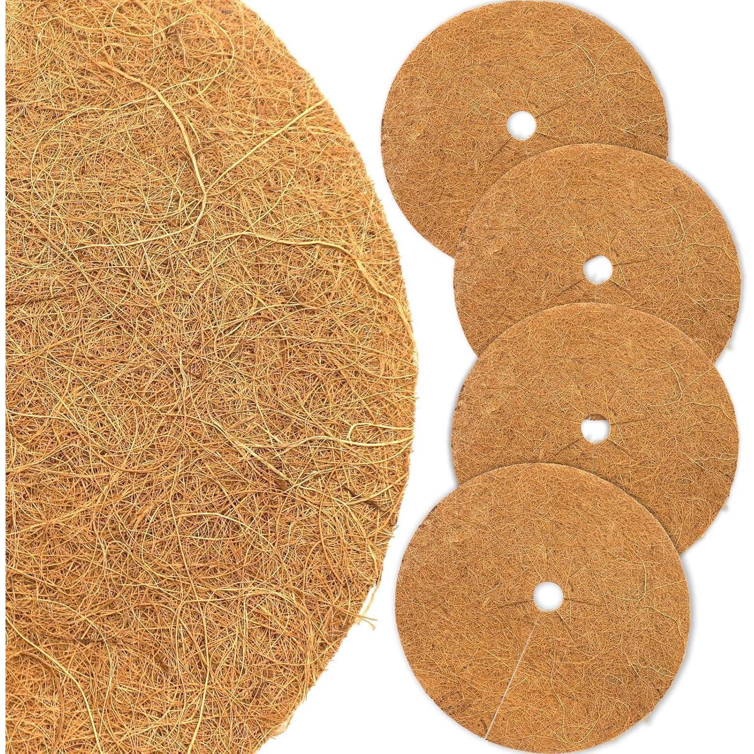 Akuoly Kokosmatte 40cm Winterschutz Pflanzen Topf Mulchscheibe