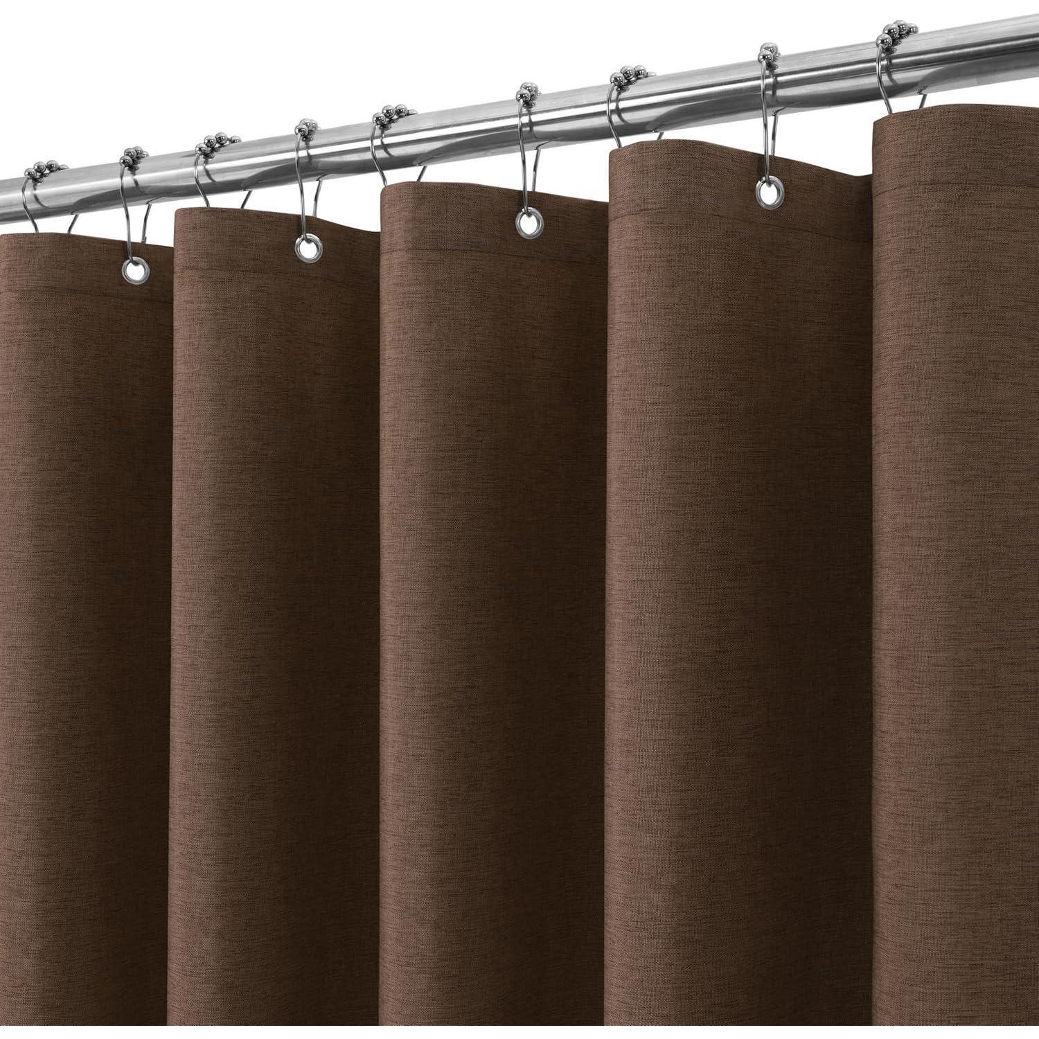 Duschvorhang Vorhangringe Metall Leinen Braun H198 X B182 Cm 1er Pack