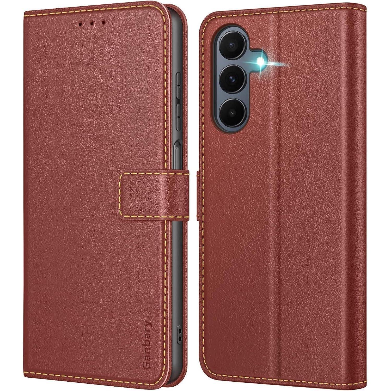 Handyhülle Klapphülle Leder Magnetverschluss Samsung Galaxy A16 Braun