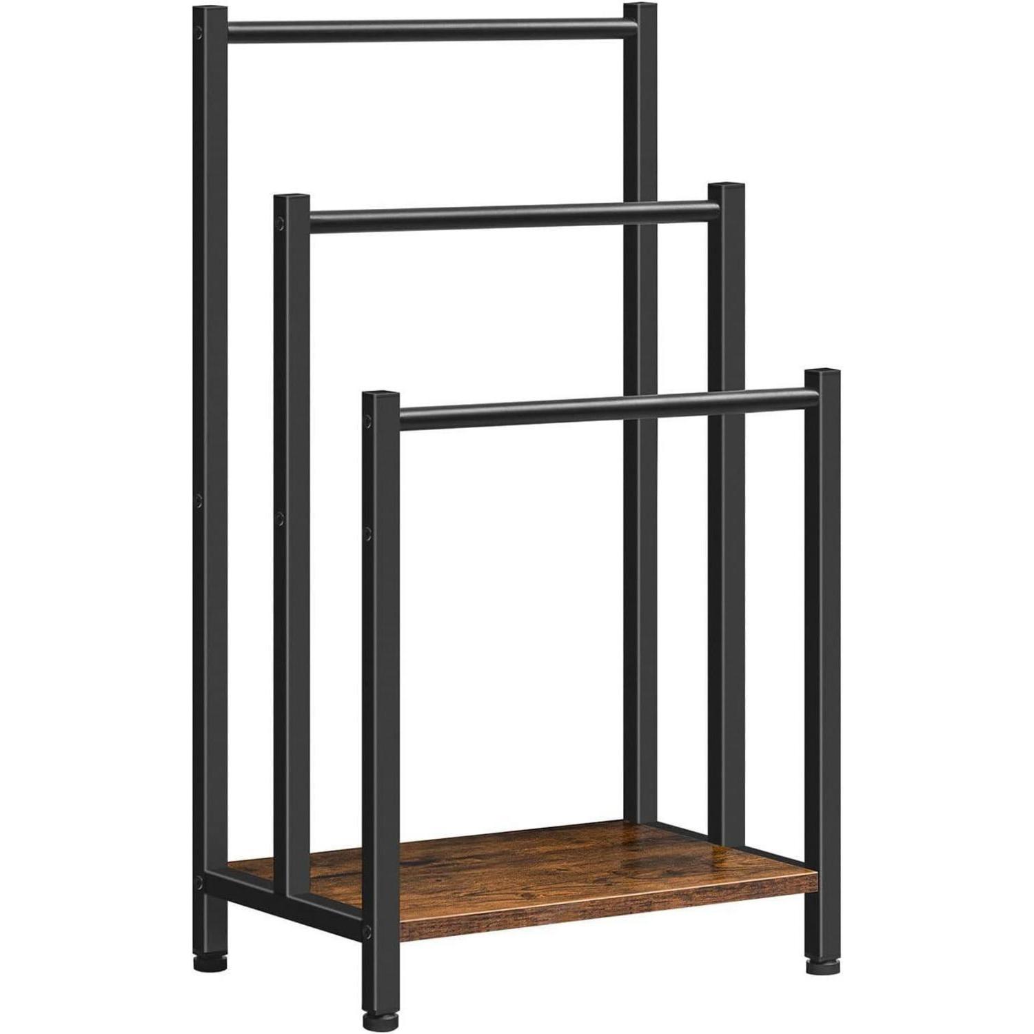 Handtuchständer Handtuchleiter 43 X 28 X 81 Cm Dunkelbraun Schwarz