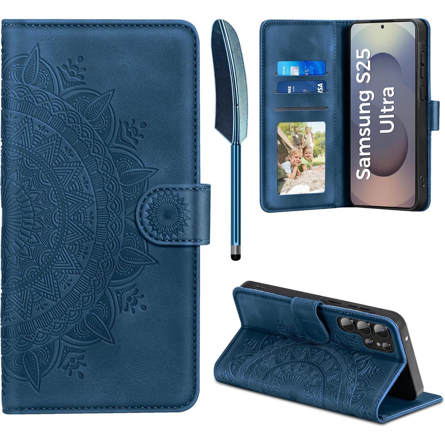 Handyhülle Galaxy S25 Ultra Flip Samsung Galaxy S25 Ultra Dunkelblau