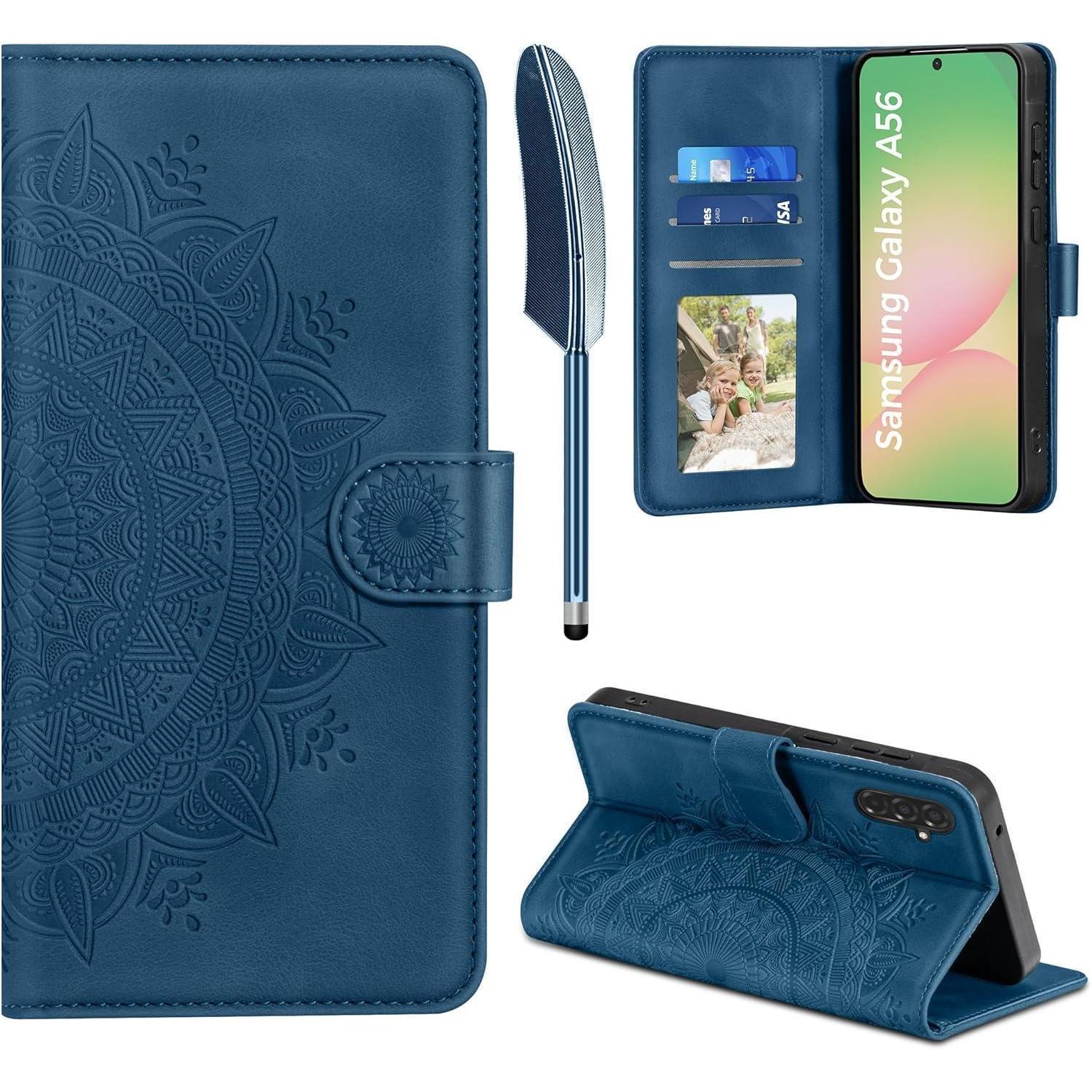Lederhülle A56 Klapphülle Kartenfach Samsung Galaxy A56 Dunkelblau