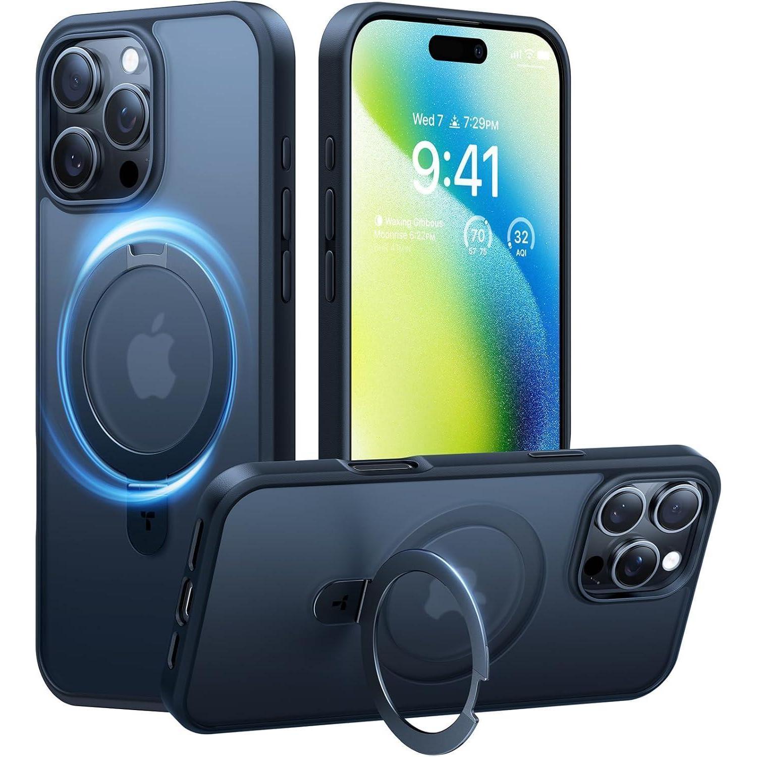 Torras Ostand Welt Original Iphone 16 Pro Max Hülle Magsafe Magnetkraft