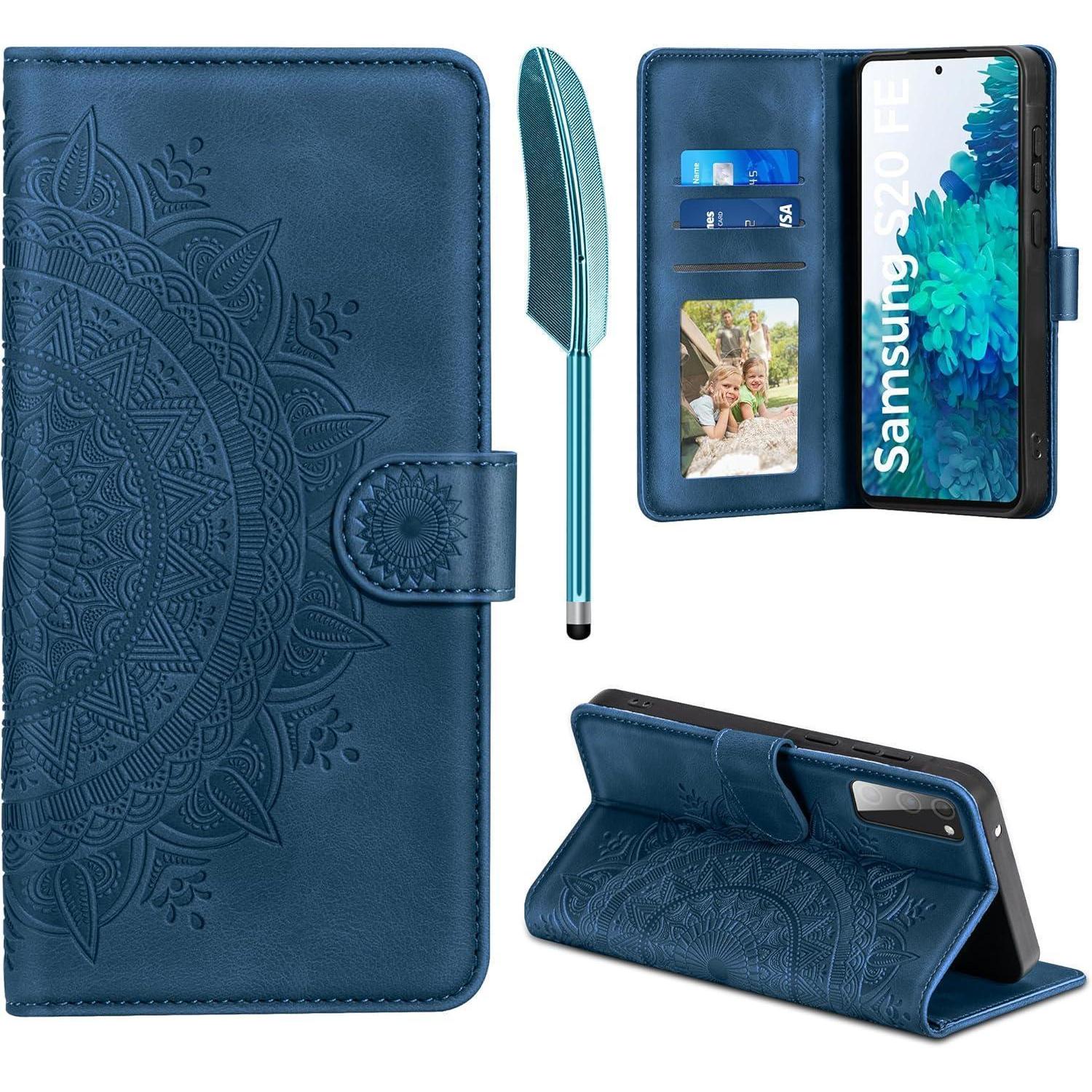 Lederhülle Galaxy S20 Fe Klapphülle Samsung Galaxy S20 Fe Dunkelblau