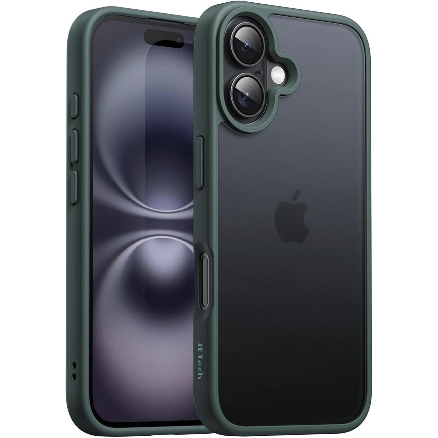 Handyhülle Iphone 16 6 1 Zoll Stoßfest Anti Fingerabdruck Dunkelgrün