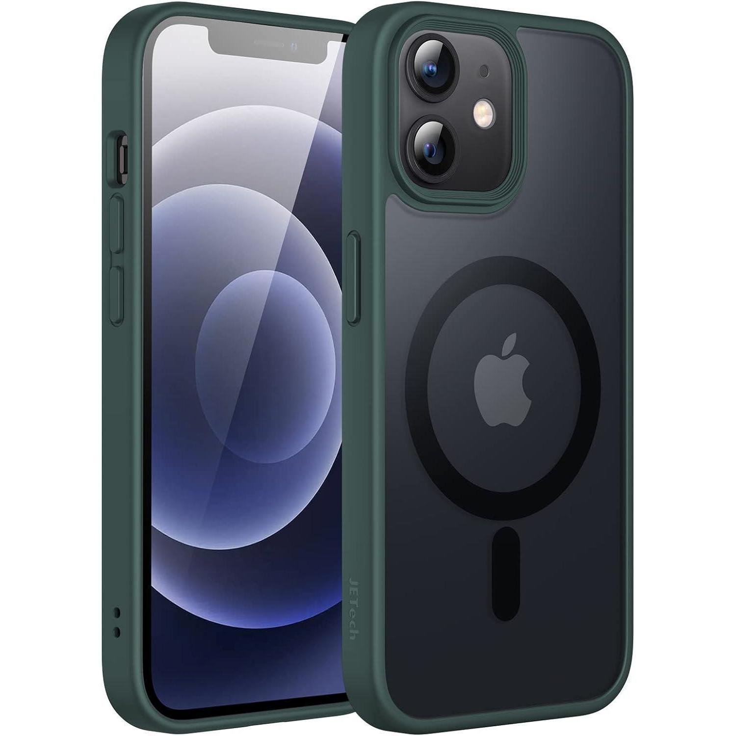Hülle Iphone 12 12pro Magsafe Magnetisch Stoßfest Dünn Dunkelgrün