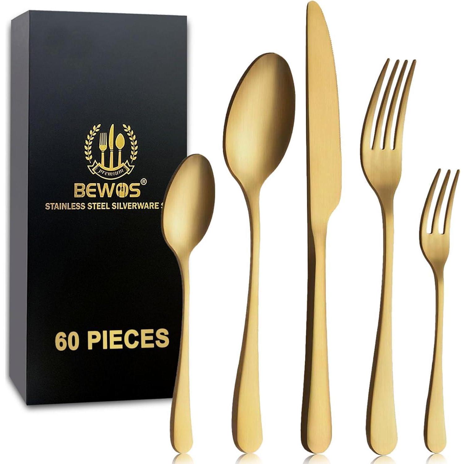 Besteck 60teilig 12personen 60 St&xfcck Gold Besteck 60 St&xfcck