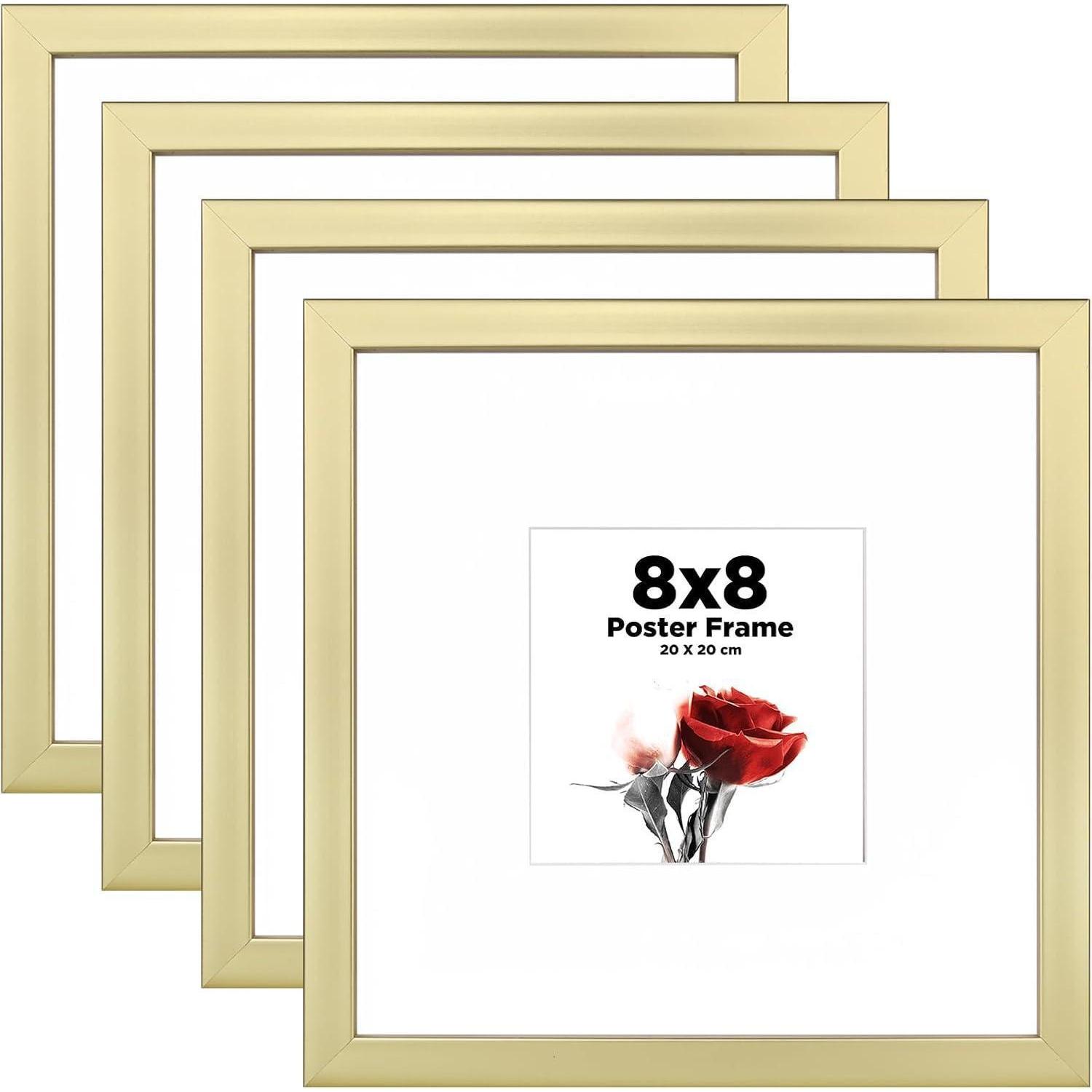 Bilderrahmen 20x20 4er Holzverbund Gold Horizontal 20x20 Cm 4er Gold
