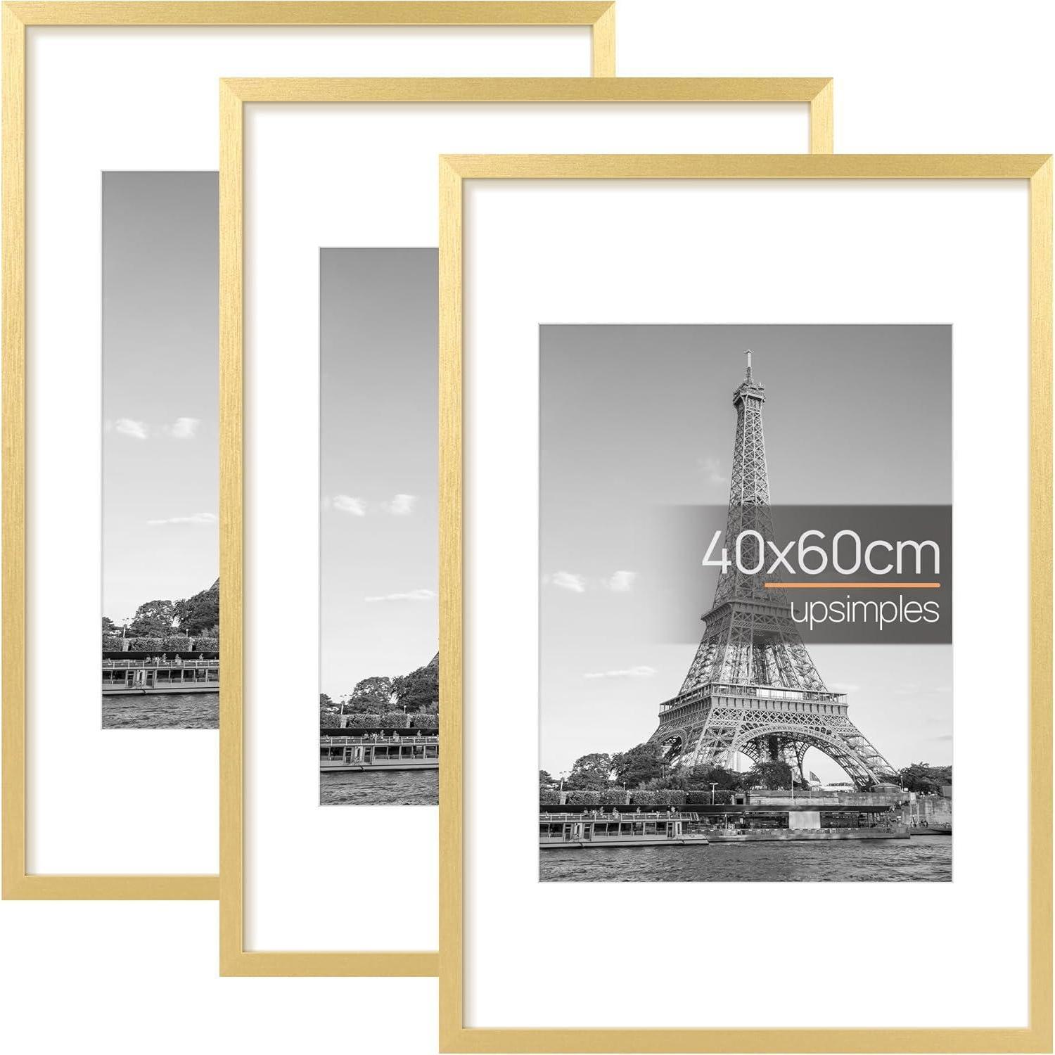 Bilderrahmen 40x60 Gold 3er Pack Poster Fotos 40x60cm Gold