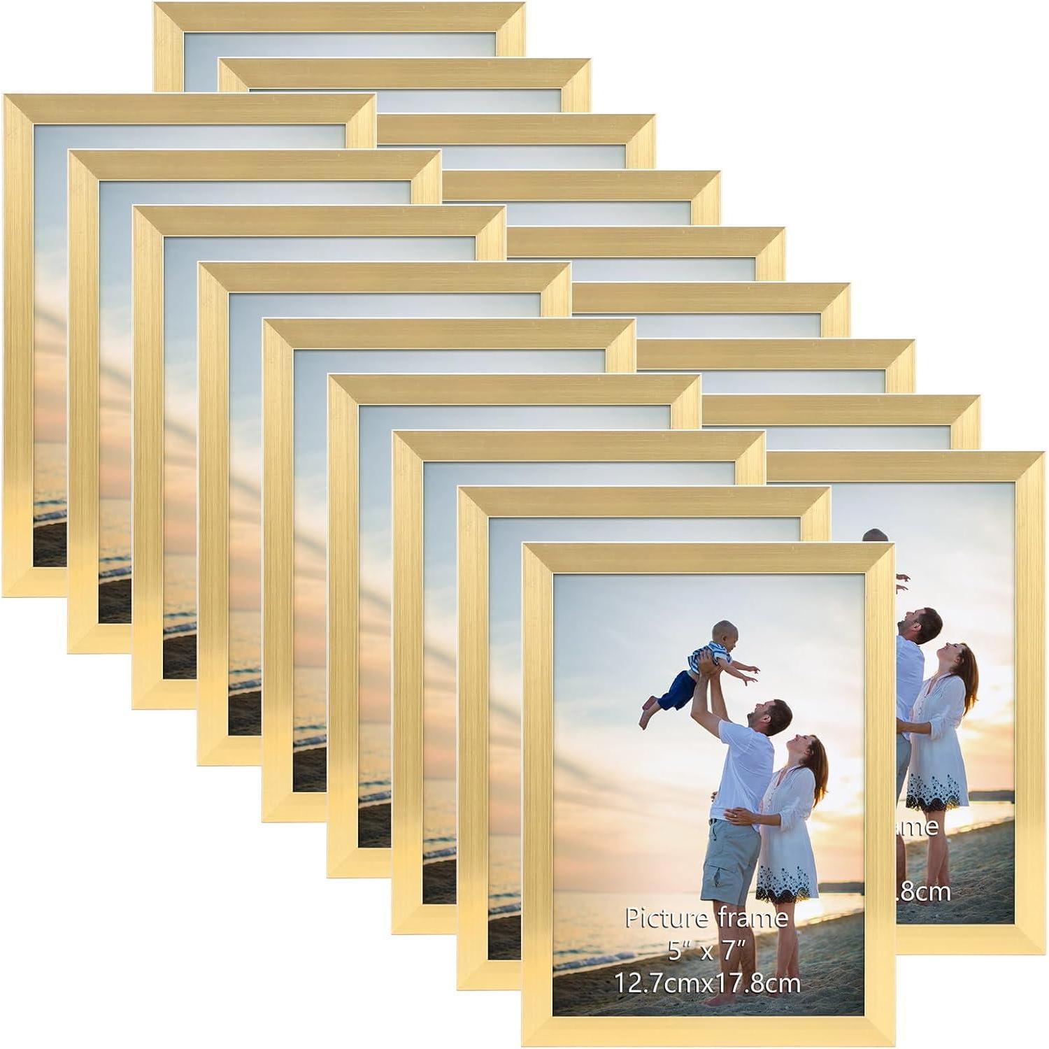 Bilderrahmen 13x18 18er Set Wand Tisch Büro Wohnung Gold 13x18 Cm