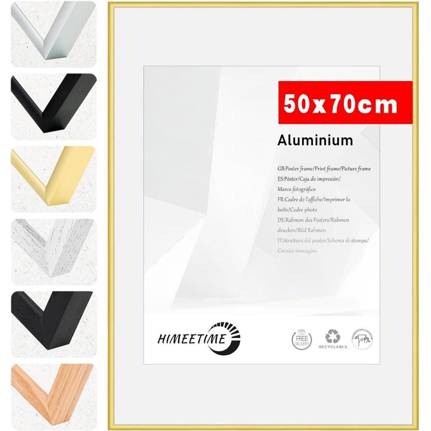 Bilderrahmen 50x70 Cm Gold Metall Aluminium Alu Gold 50x70cm 1x