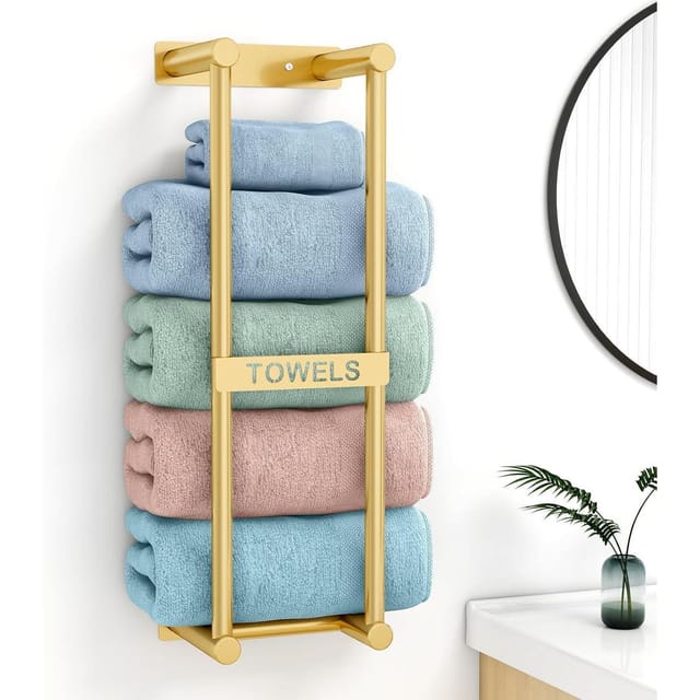 Handtuchregal Wand Handtuchhalter Badezimmer Gäste Wc Gold 56cm High