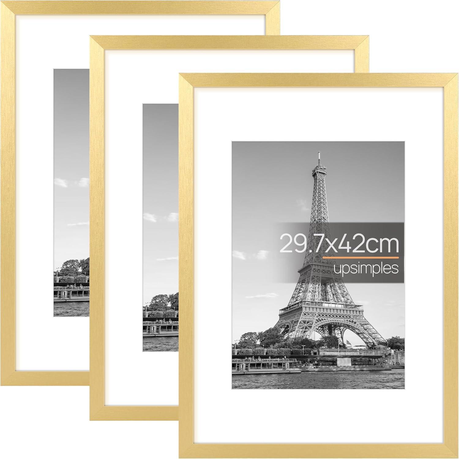 Bilderrahmen A3 Gold 3er Pack Picture Frame 29,7x42cm Upsimples