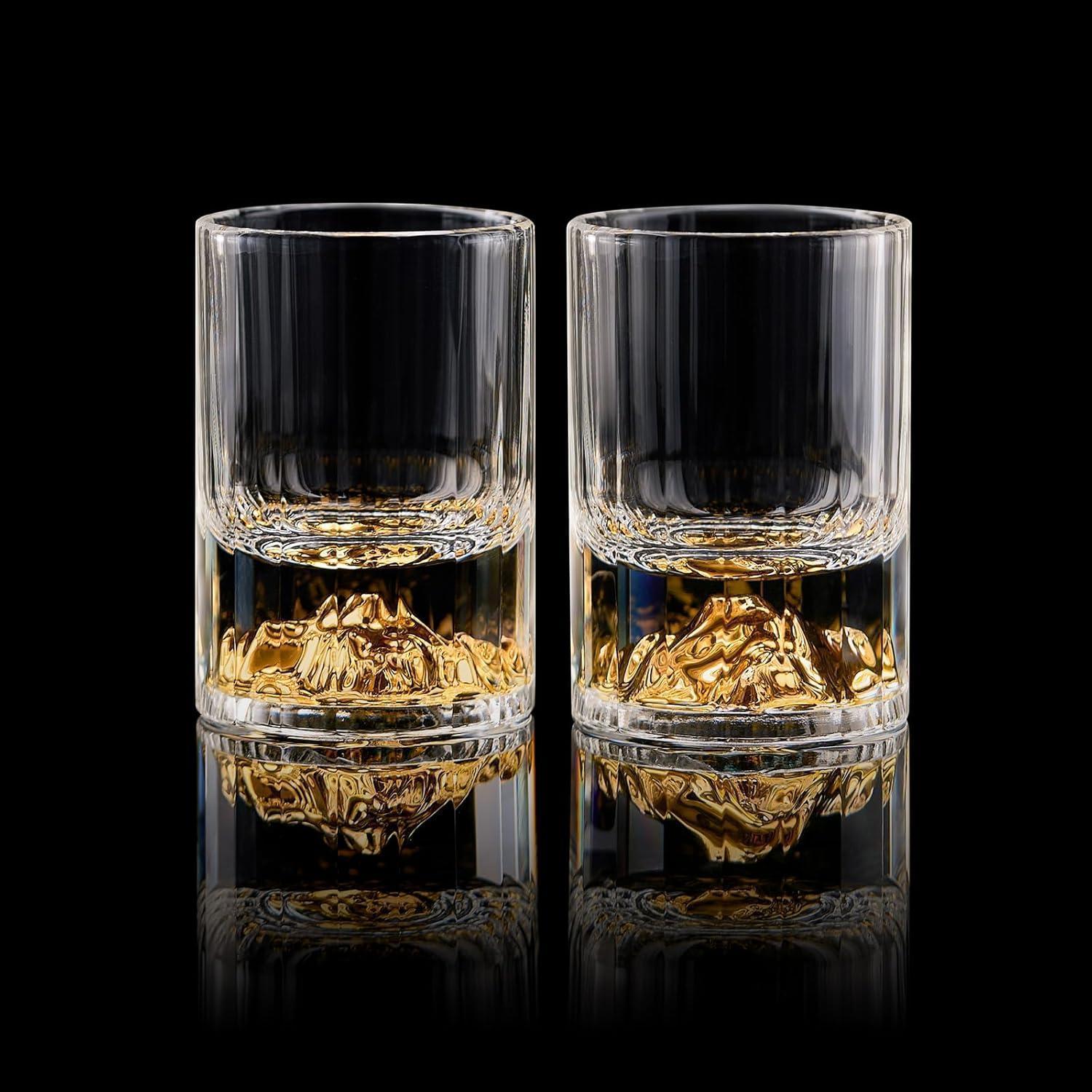 Schnapsgläser 45ml Kristall 24k Schnapsgl&xe4ser Goldberg - 2 Pcs