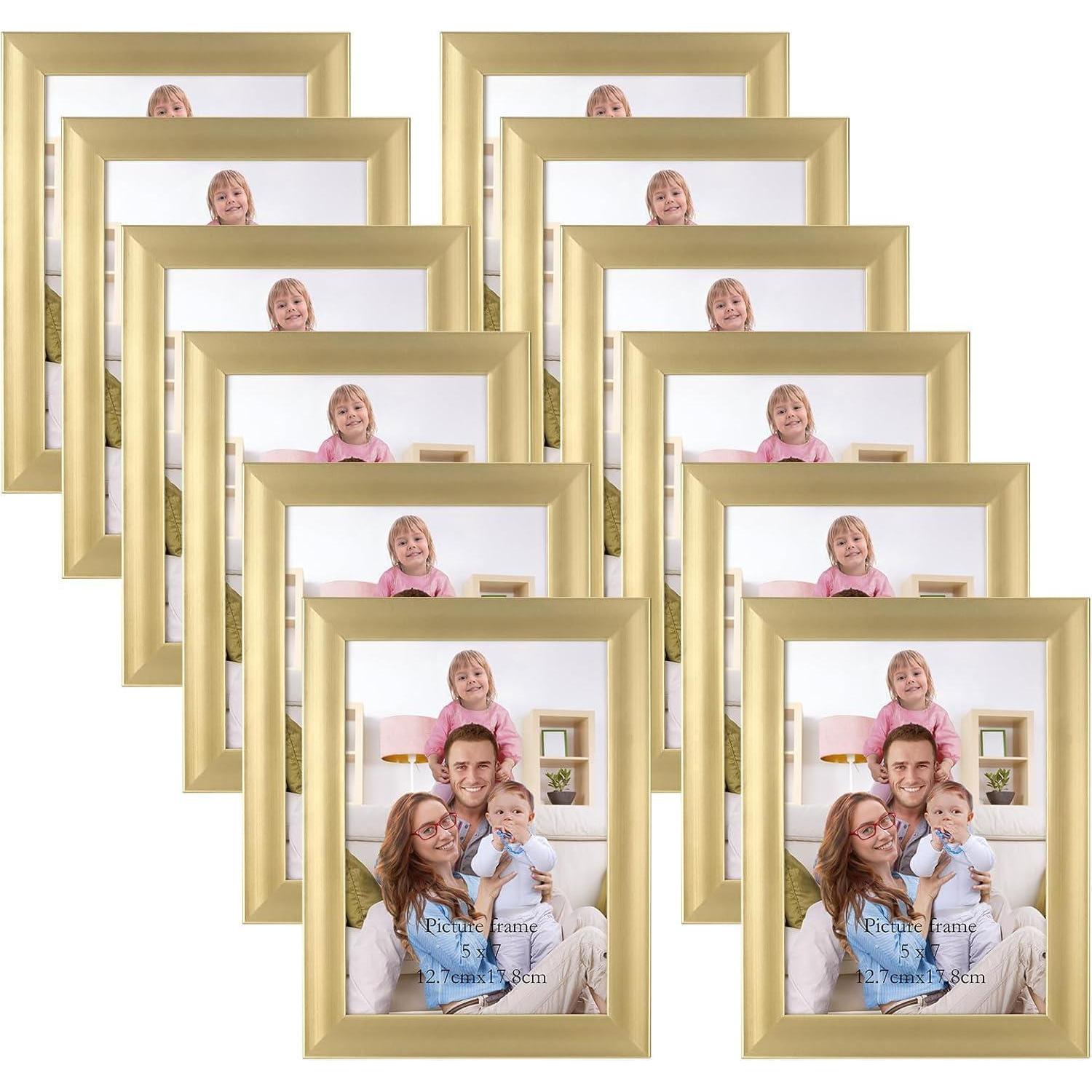 Goldener Bilderrahmen 13x18 Cm Für Fotos, Fotorahmen Collage Set Mit Plexiglas