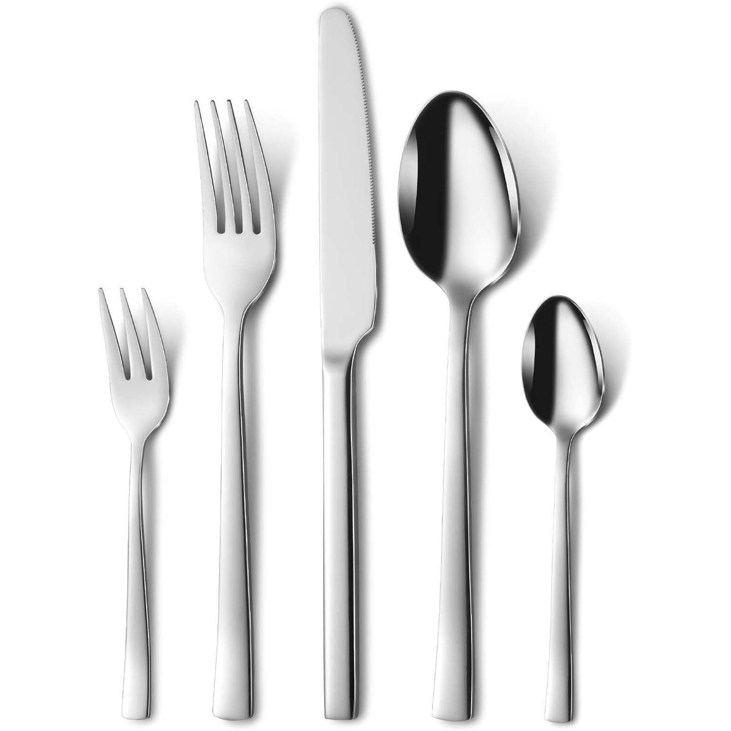Besteckset 6 Personen Edelstahl Gabel 30 Teilig Silber 30 Teilig