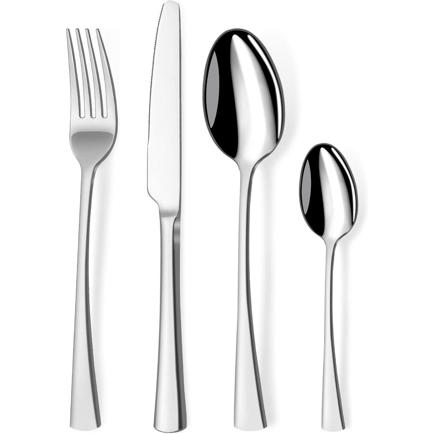 Besteckset Edelstahl 24 Teilig 6 Personen 24 Teilig-silber 24 Teilig