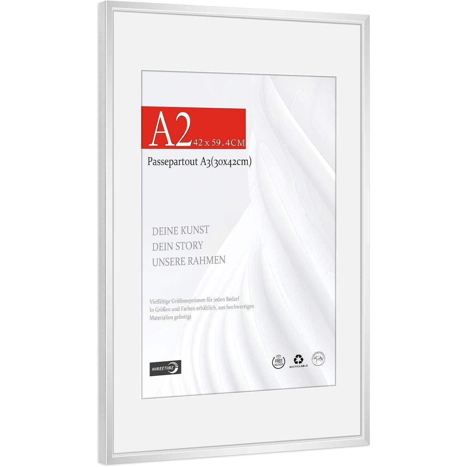 Bilderrahmen A2 42x59,4cm Aluminium Alu Silber A2(42x59,4cm) 1x