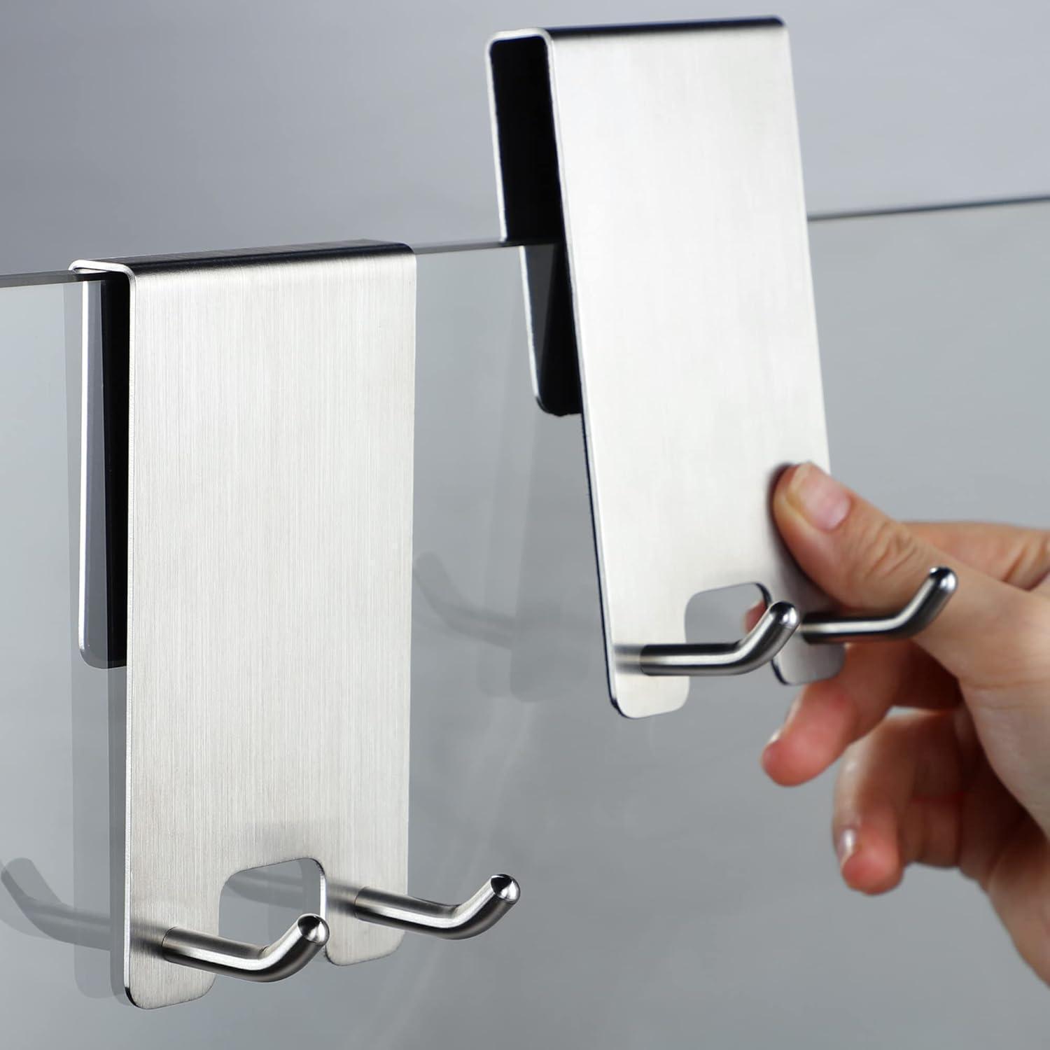 Duschhaken Ohne Bohren 2er Set Gummischutz Halterung 2 Pcs Silber
