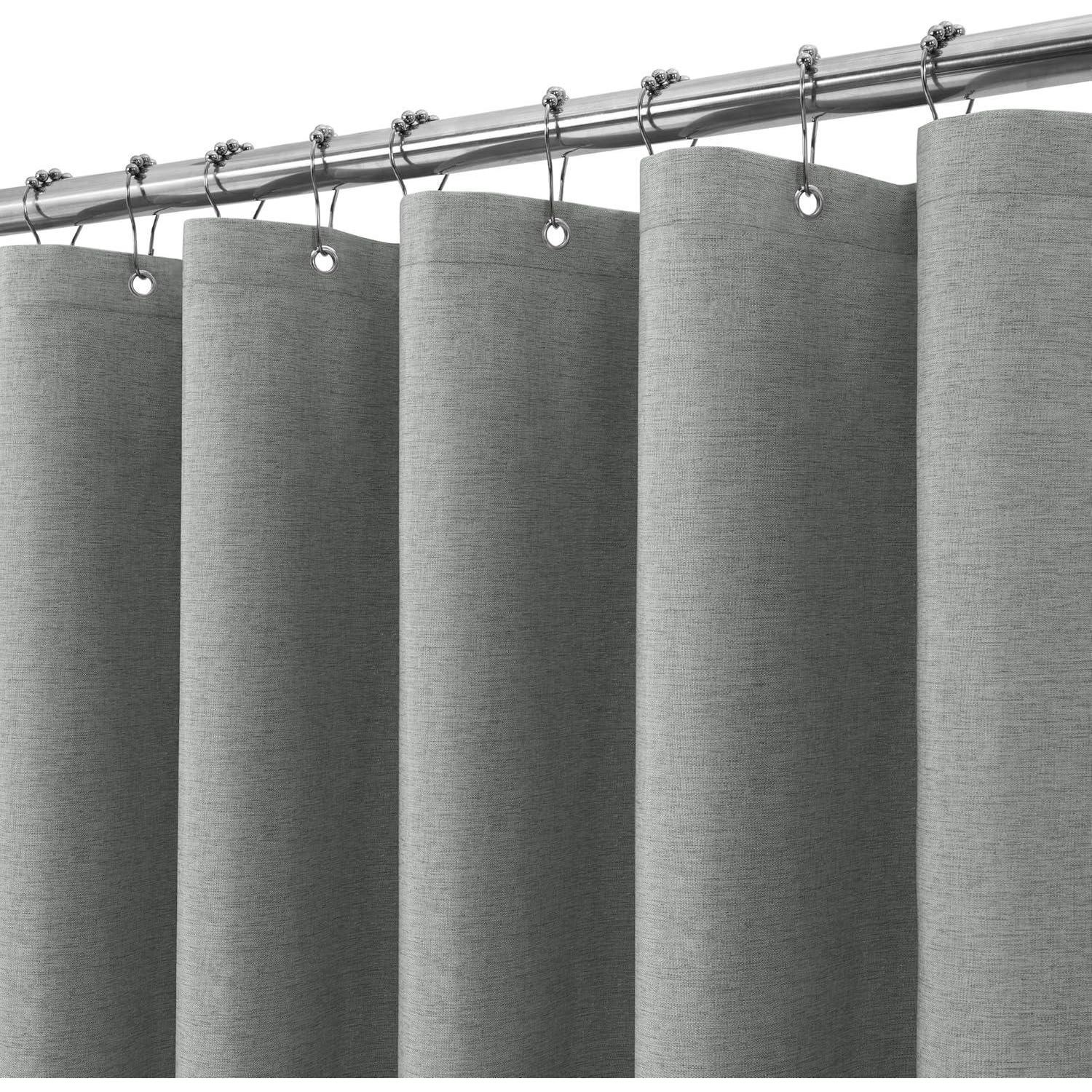 Duschvorhang Duschvorhangringe Leinen Grau H244 X B182 Cm 1er Pack