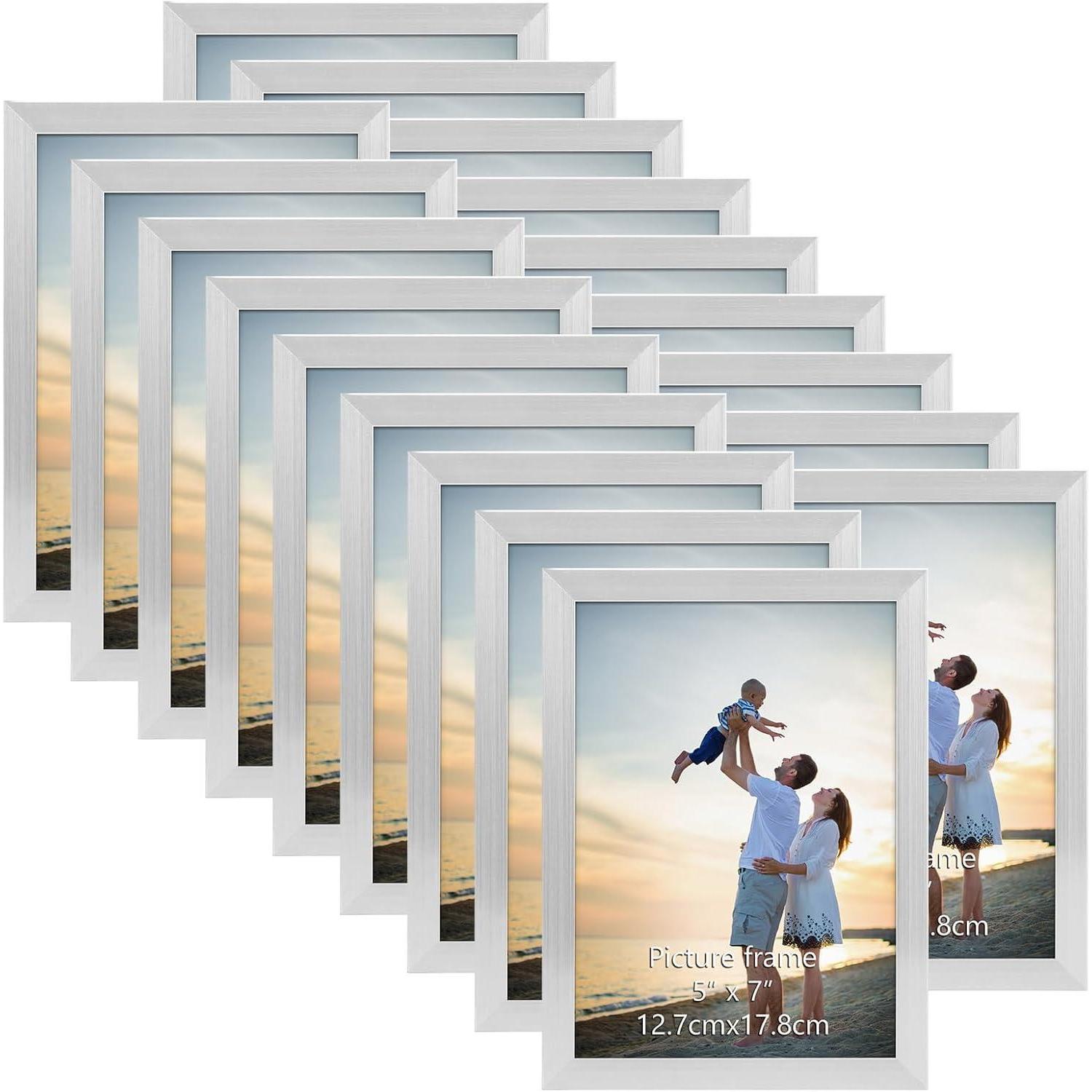 Bilderrahmen 13x18 Cm 18er-set Wand Tisch Büro Wohnung Collagen Silber