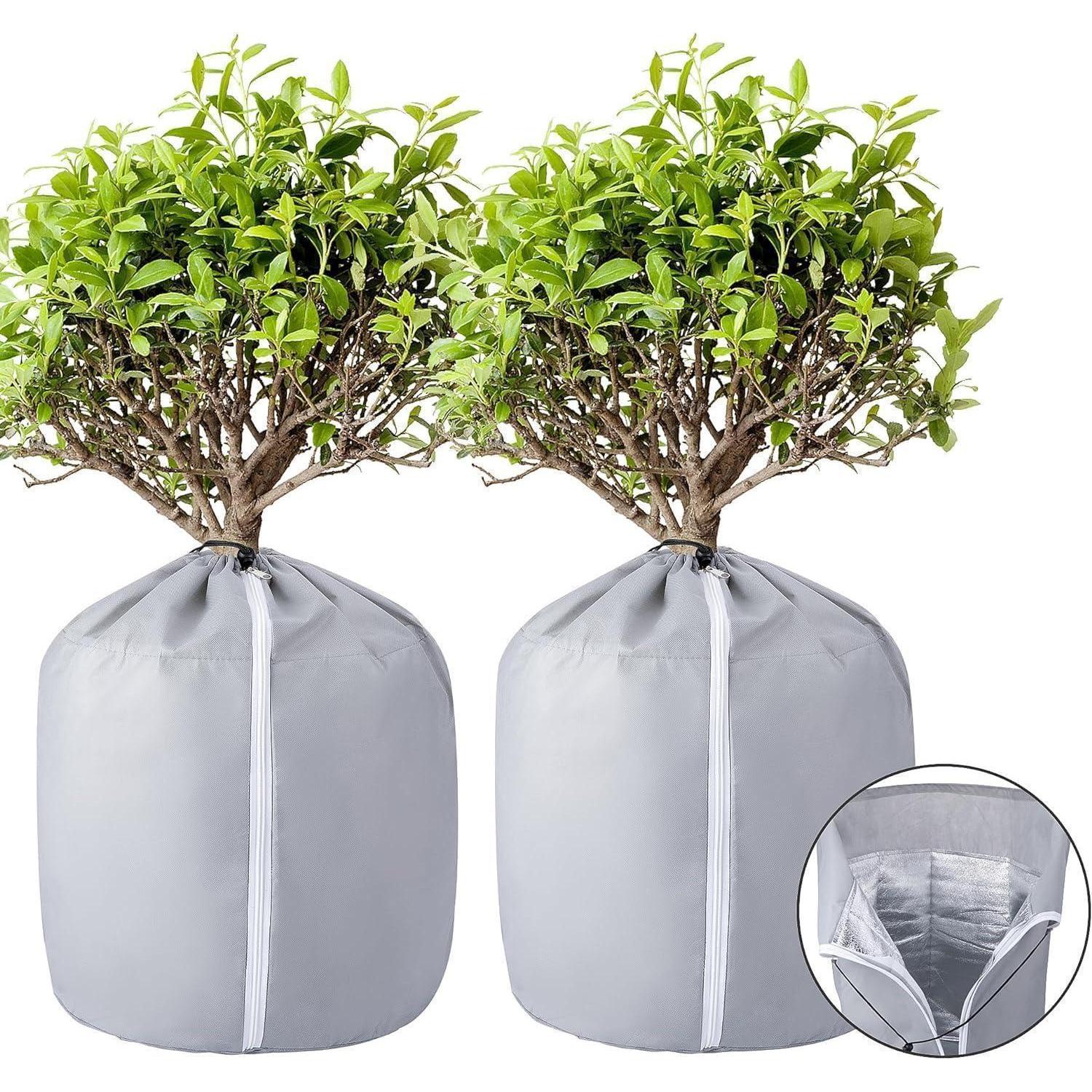 2er Set Thermo Topfschutz - 40x35cm Winter Frost Schutzbeutel Pflanzenschutz