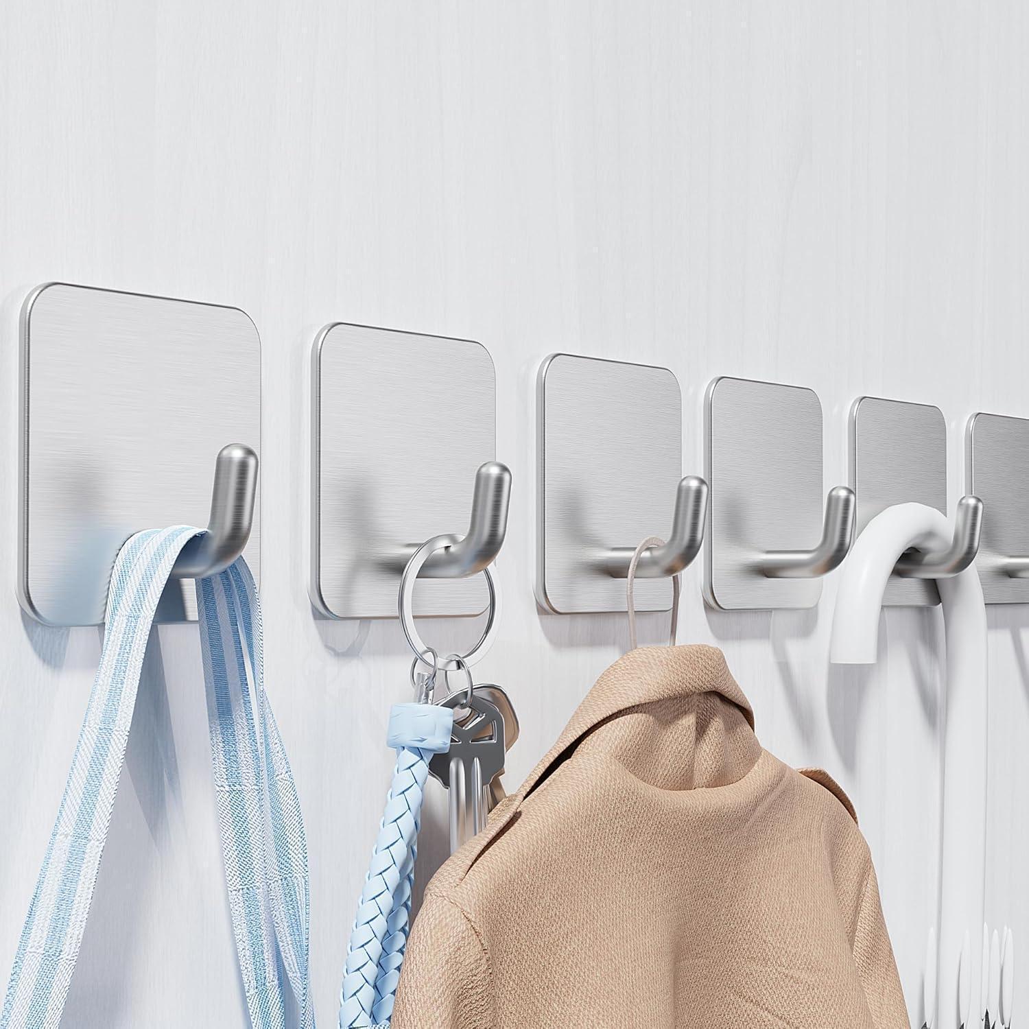 Handtuchhaken Klebehaken Wandhaken Selbstklebend 2silver-bent