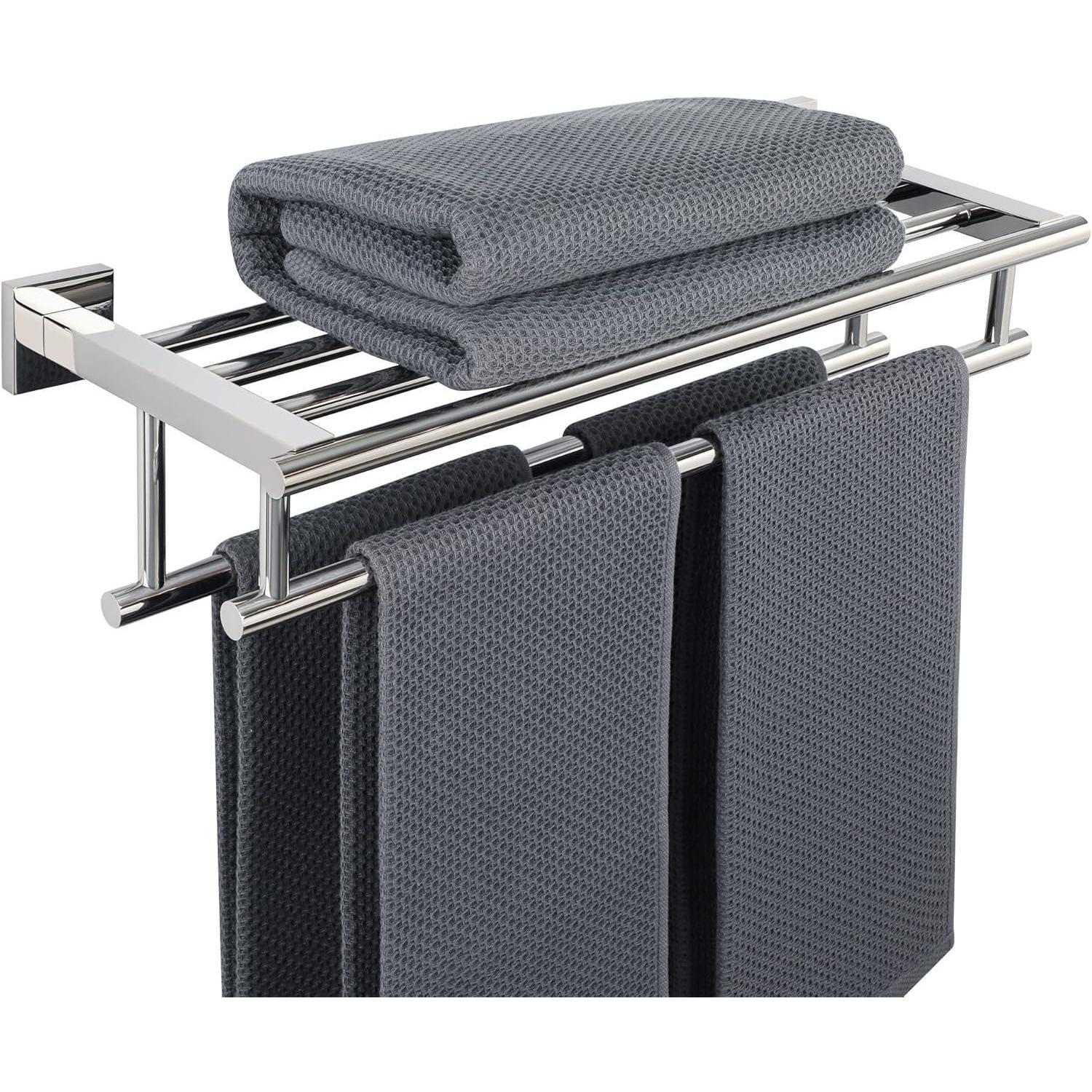 Handtuchhalter Wand Edelstahl Ablage Bohren Badezimmer Poliert 50cm