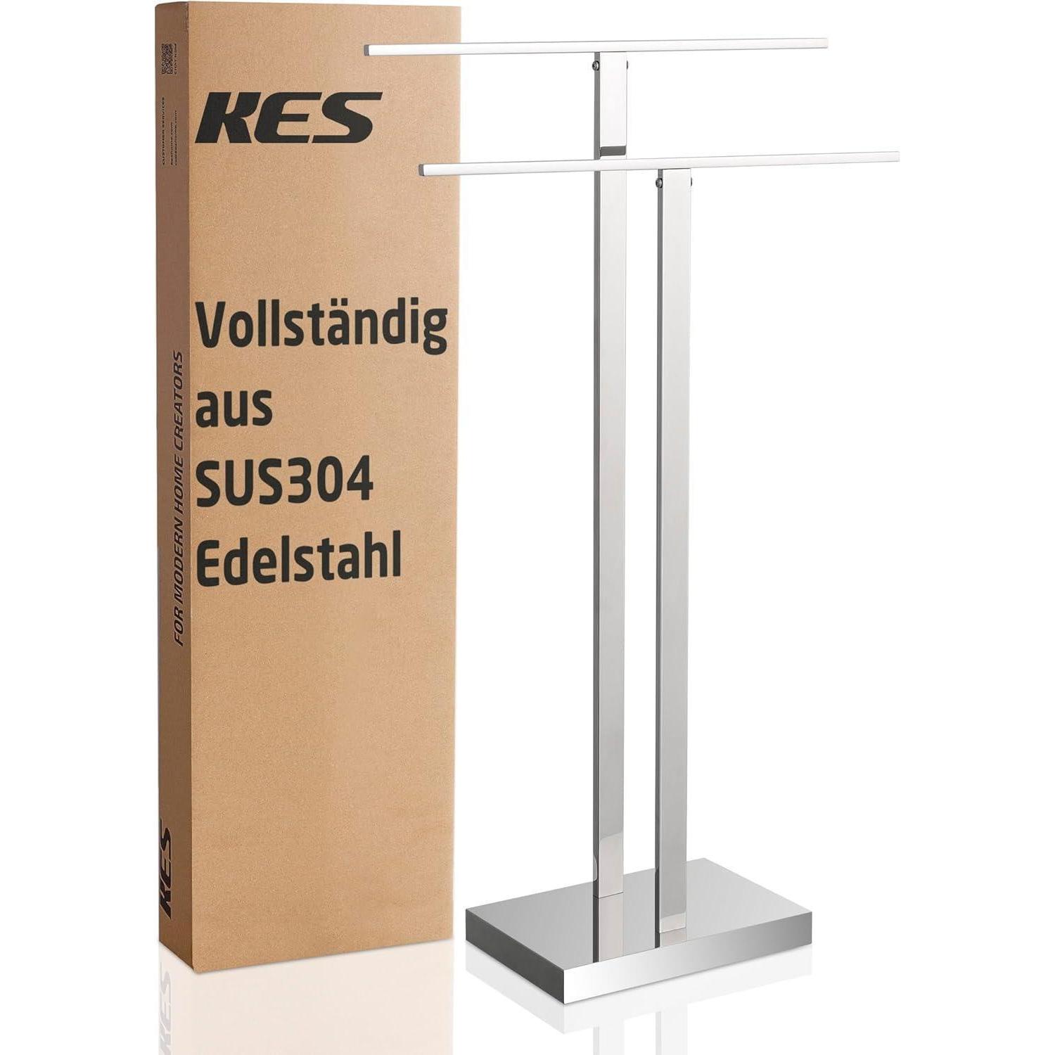 Handtuchhalter Freistehend Doppel Handtuchstange Poliert Edelstahl