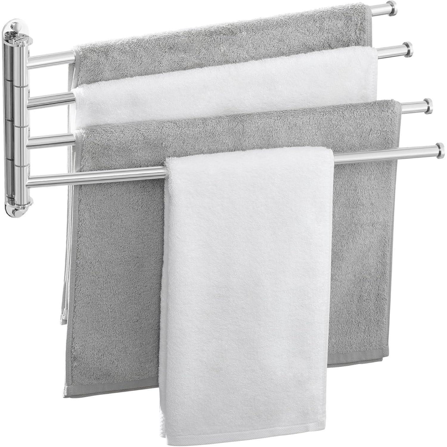 Handtuchhalter Schwenkbar Edelstahl Wandmontage 4 Armig 50cm Poliert