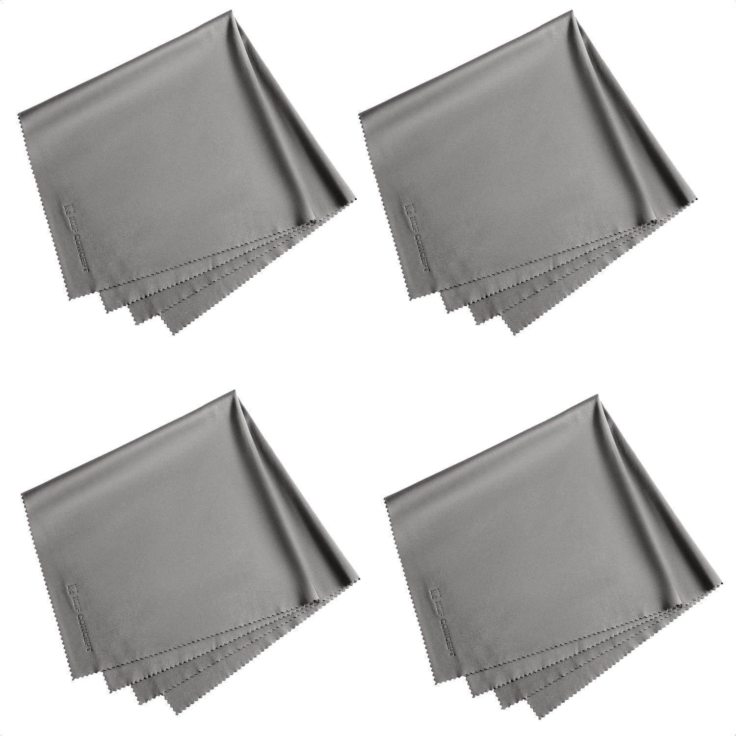 K&f Concept Mikrofaser Reinigungstuch 4er Pack 40cmx40cm Grau