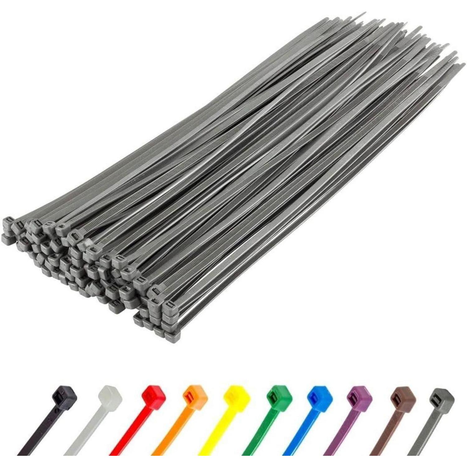 Kabelbinder 100 Stück 18kg Zugfestigkeit Uv 300 Mm X 3,6 Mm Silber