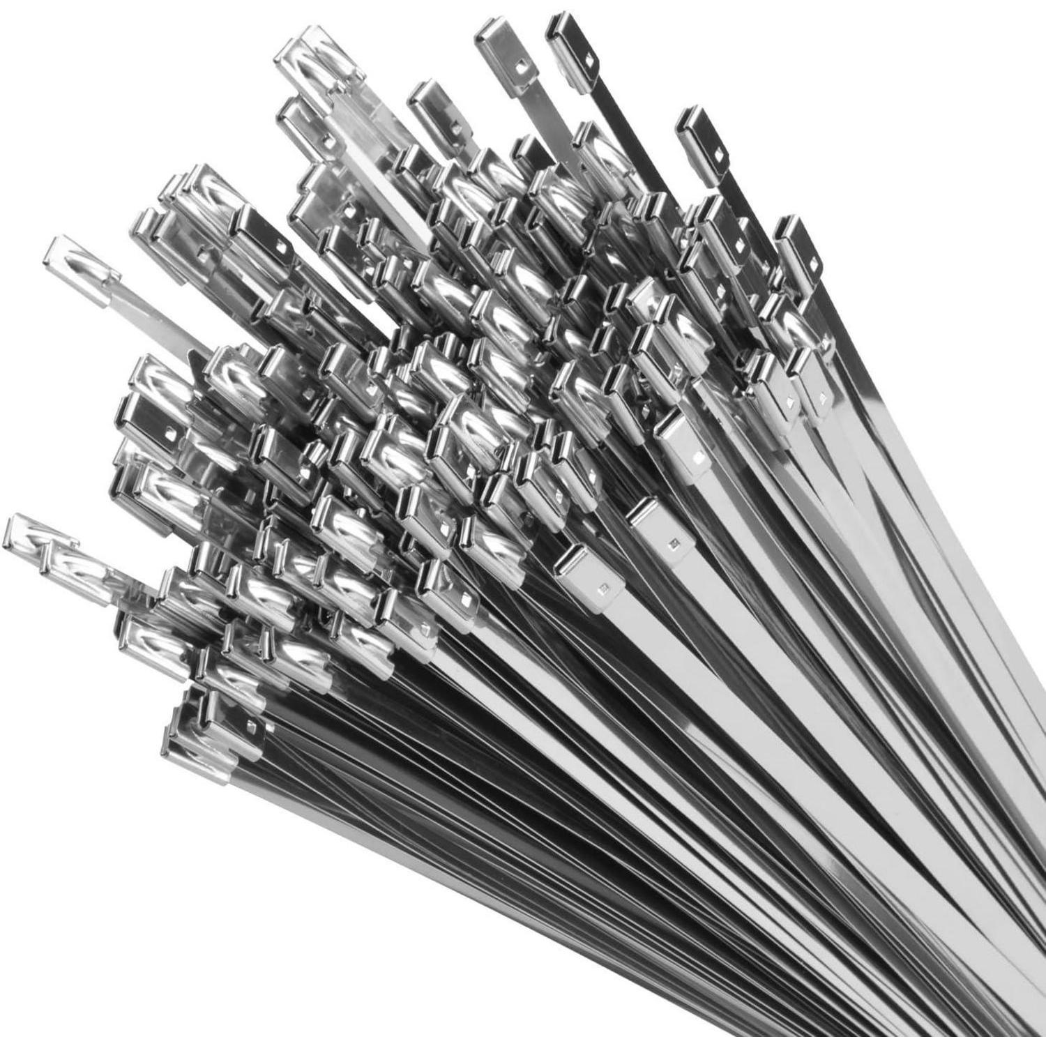 Kabelbinder 66cm 100 Stk Edelstahl 304 136kg 26 Inch Silber