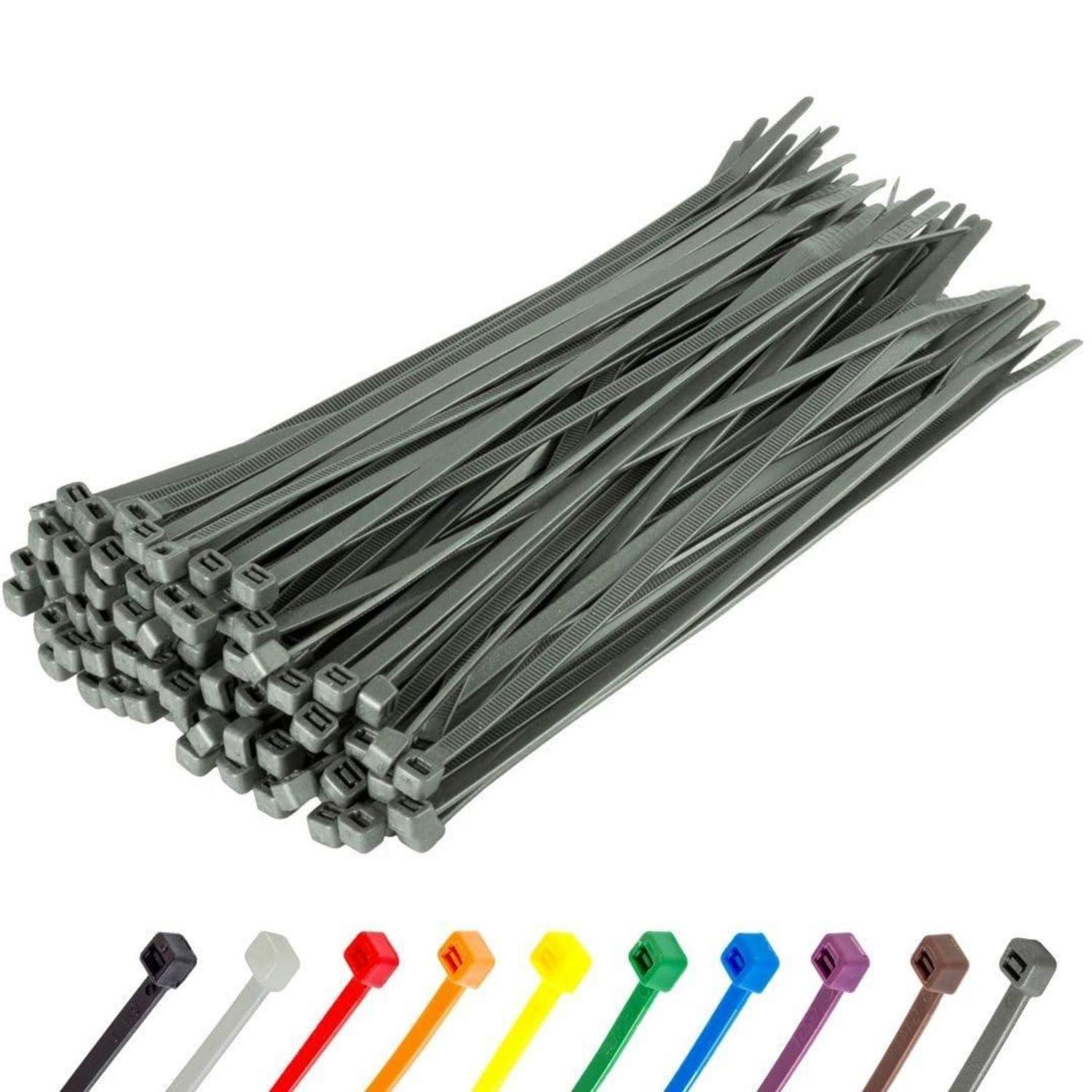 Kabelbinder 100 Stück 300x4,8 Mm 22,2 Kg Uv-beständig Silber