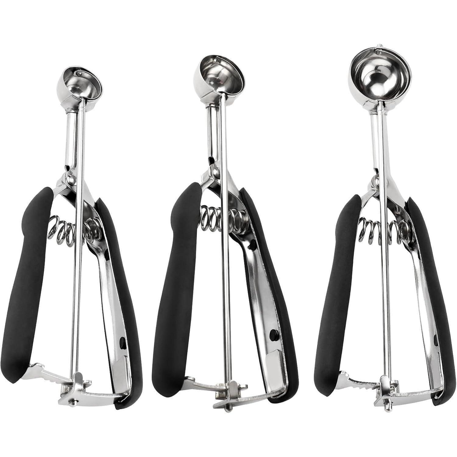 Keksschaufel Set 3teilig Teelöffel Backen Edelstahl 25mm 30mm 35mm