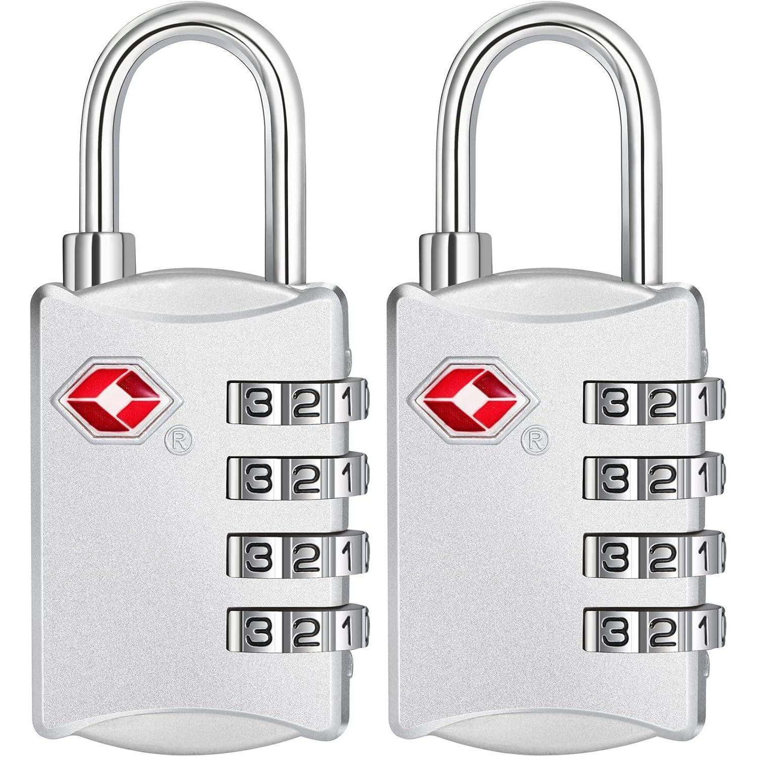 Kofferschloss Tsa Zahlenschloss 4 Stellig Koffer 2 Stücke Silber