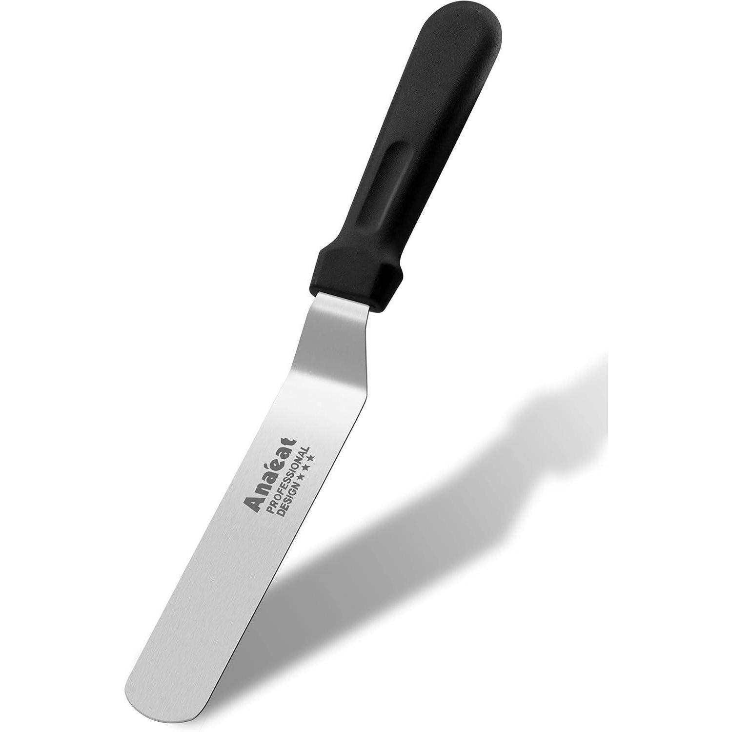 Anaeat Glasurspatel 15 Cm Abgewinkelt Edelstahlklinge Zuckergussmesser